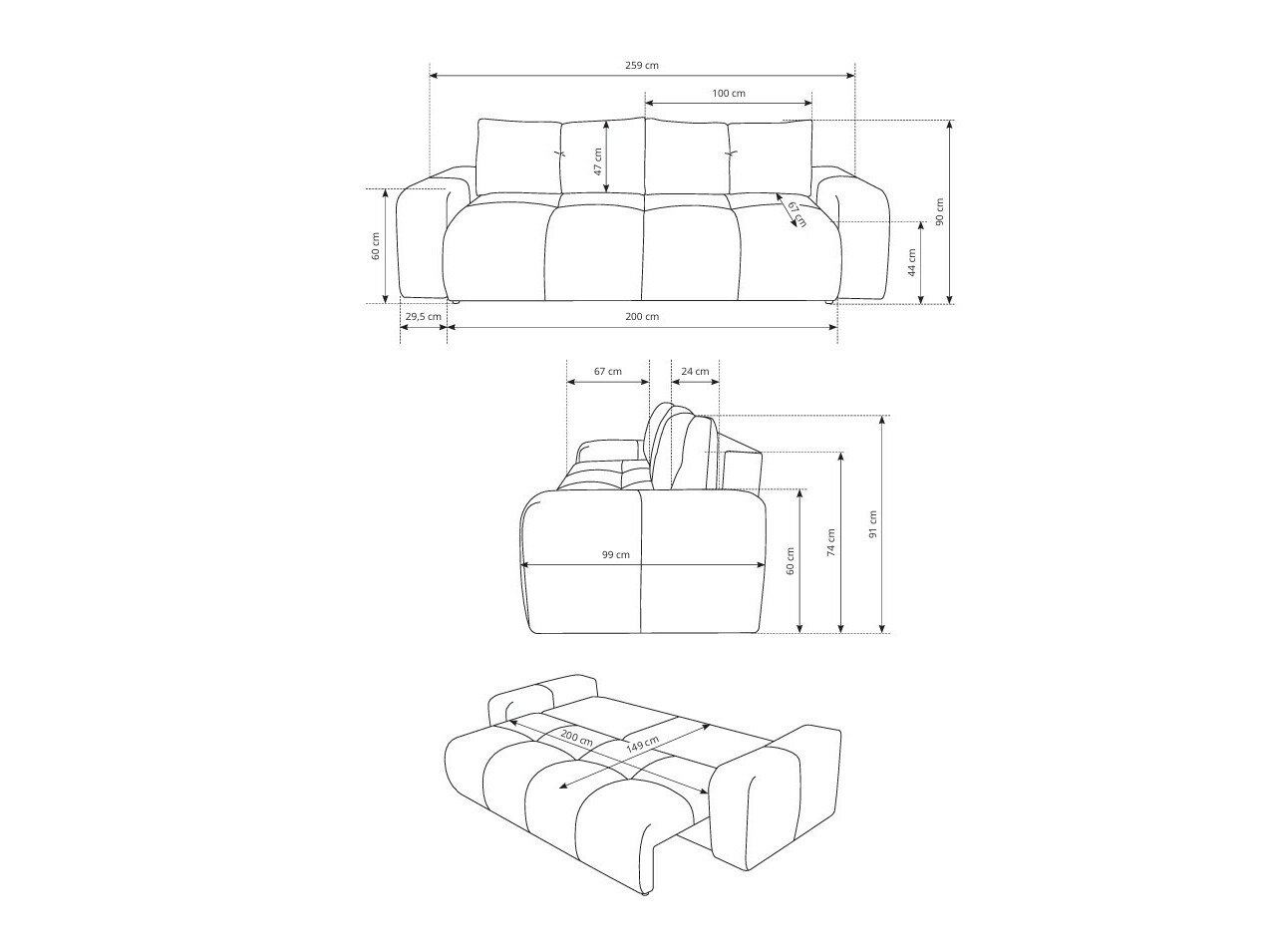 Sovesofa Kingston 154 (Flow 22)