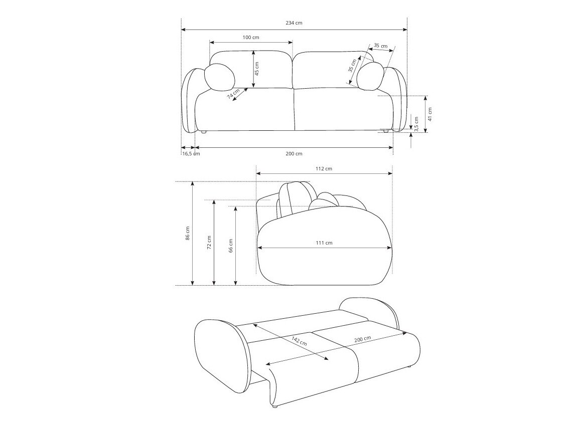 Sovesofa Kingston 196 (Raven 22)