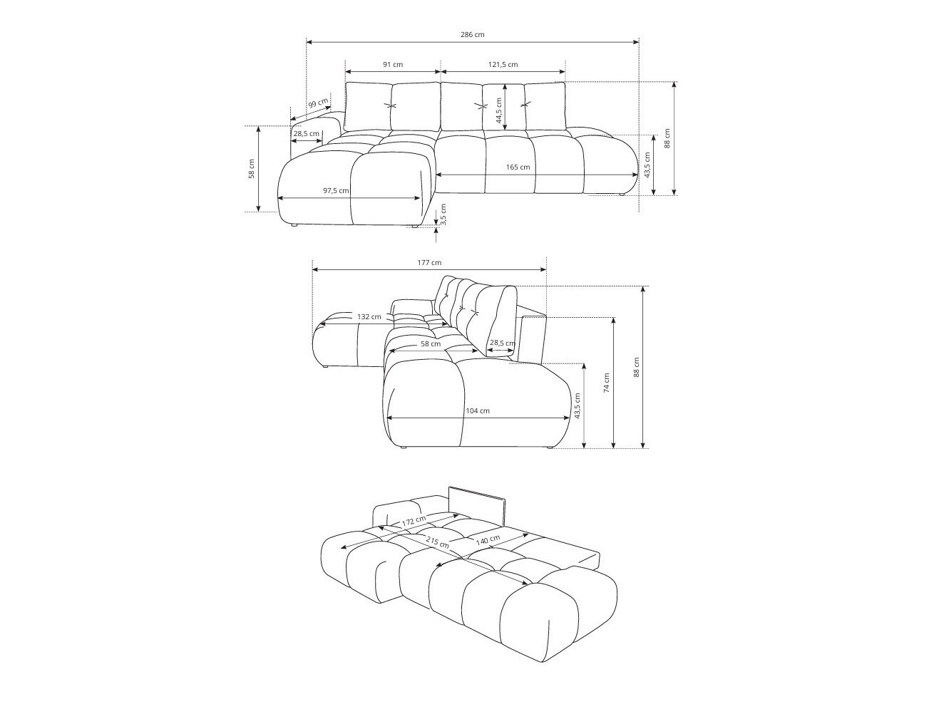 Hjørnesofa Kingston 156 (Flow 09)