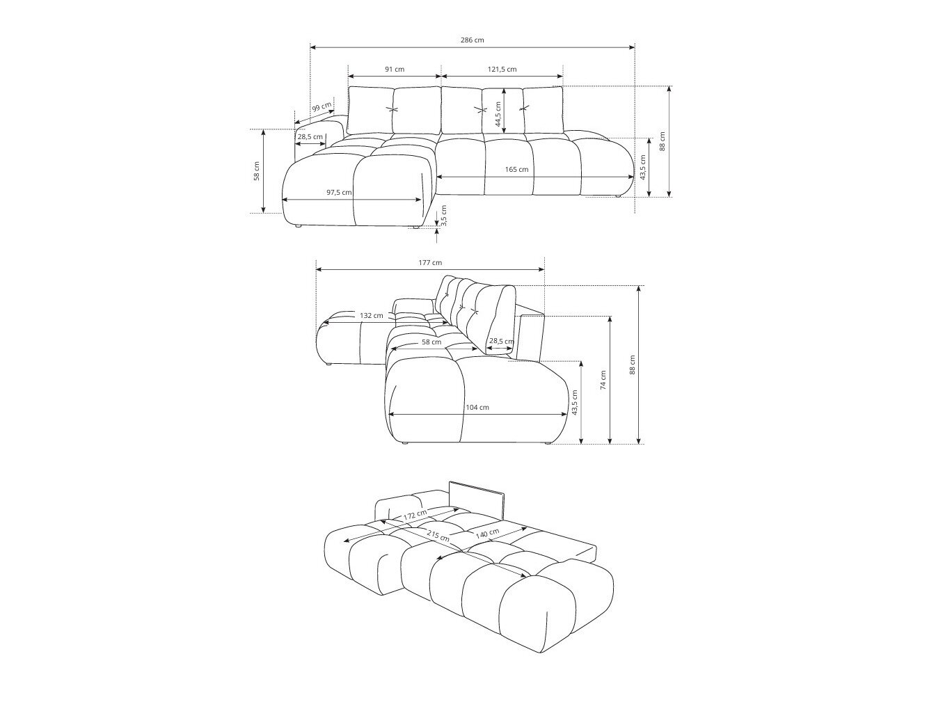 Hjørnesofa Kingston 156 (Flow 17)