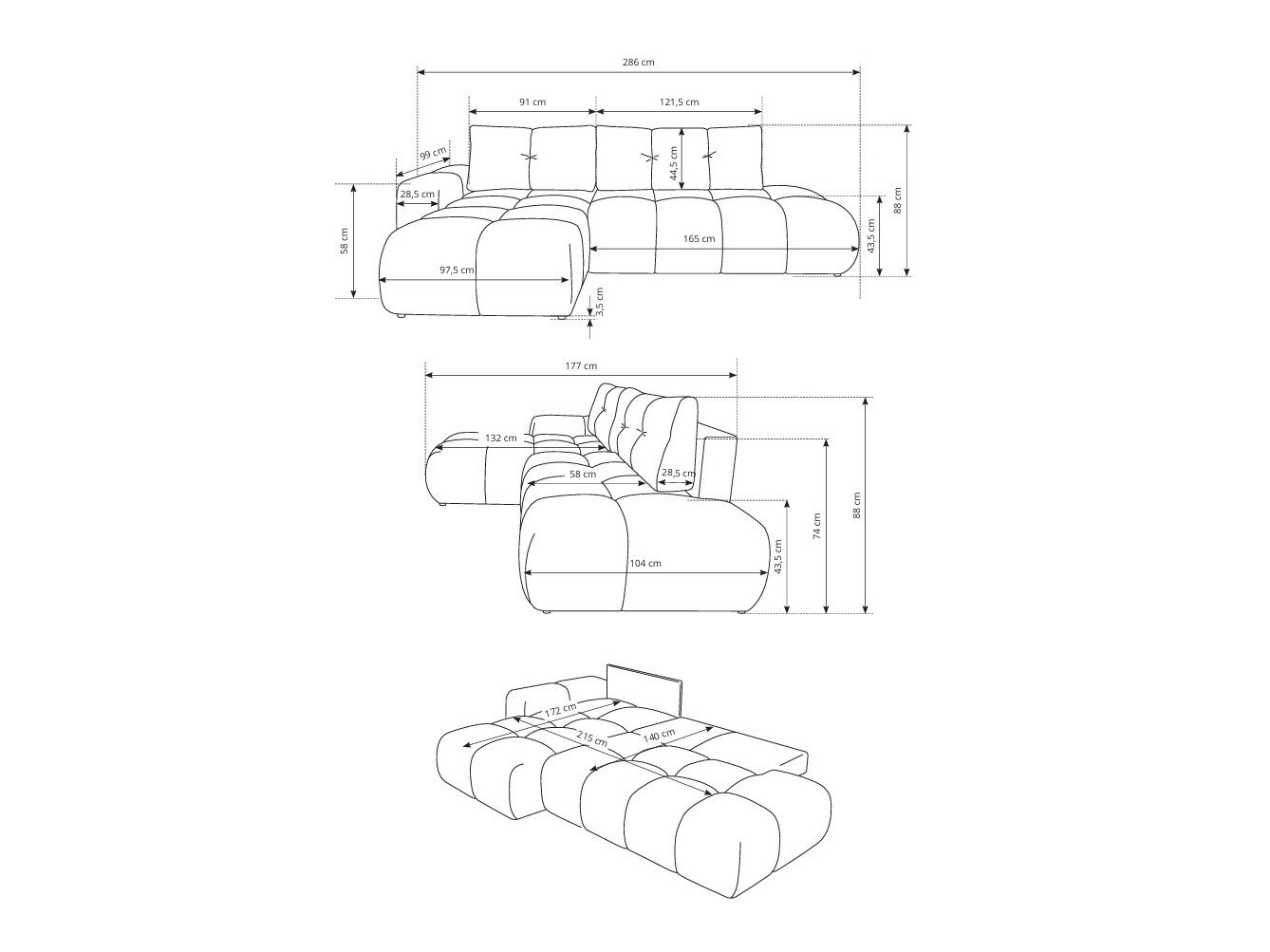 Hjørnesofa Kingston 156 (Flow 22)