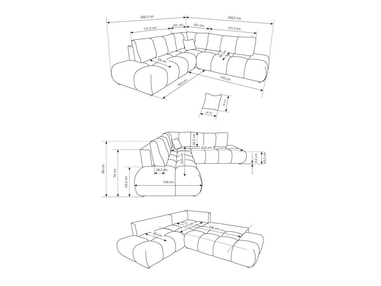 Hjørnesofa Kingston 197 (Flow 01)