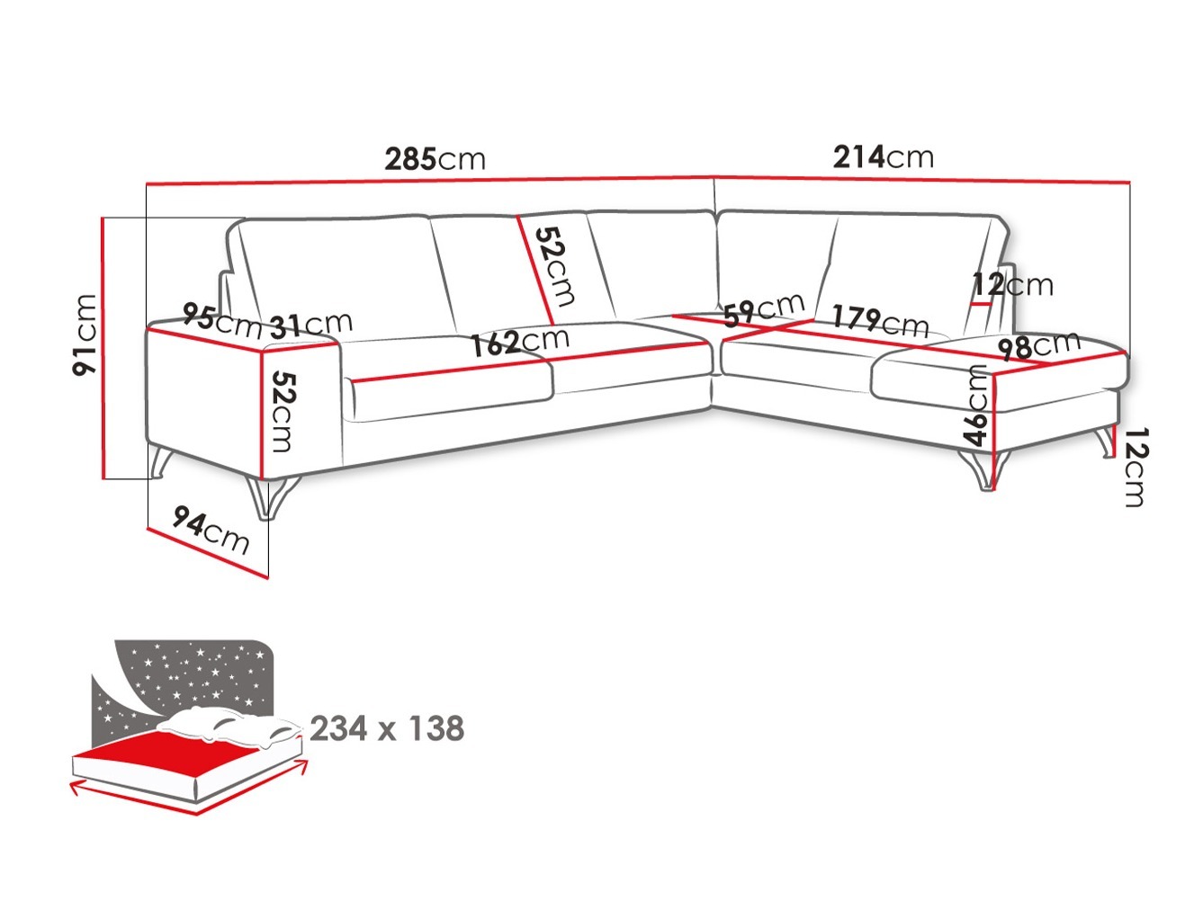 Hjørnesofa ComfiDream Lyrana II (Verita 11)