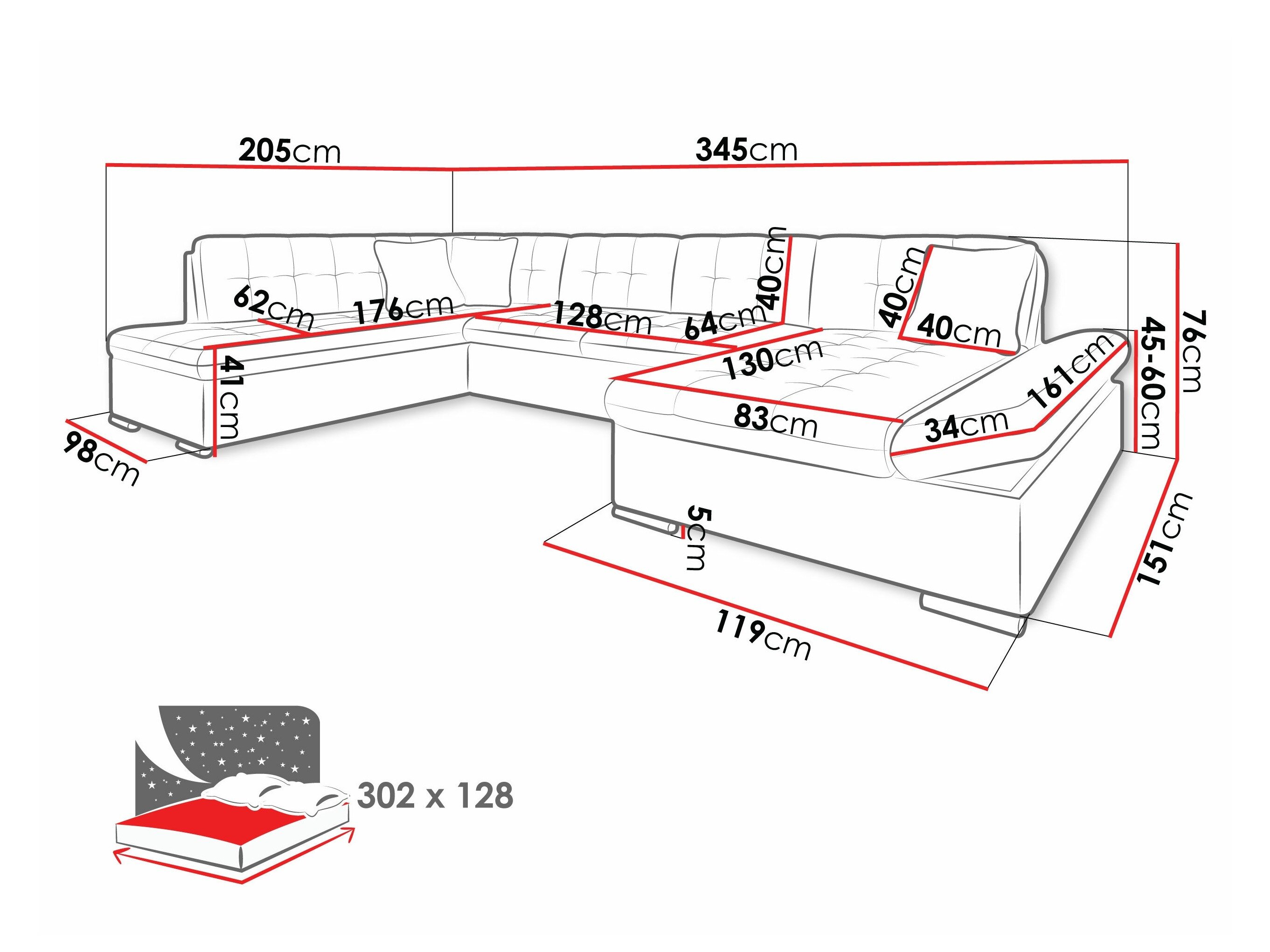 Hjørnesofa Comfivo 149 (Venus Velvet 2927 + Miu 2041)