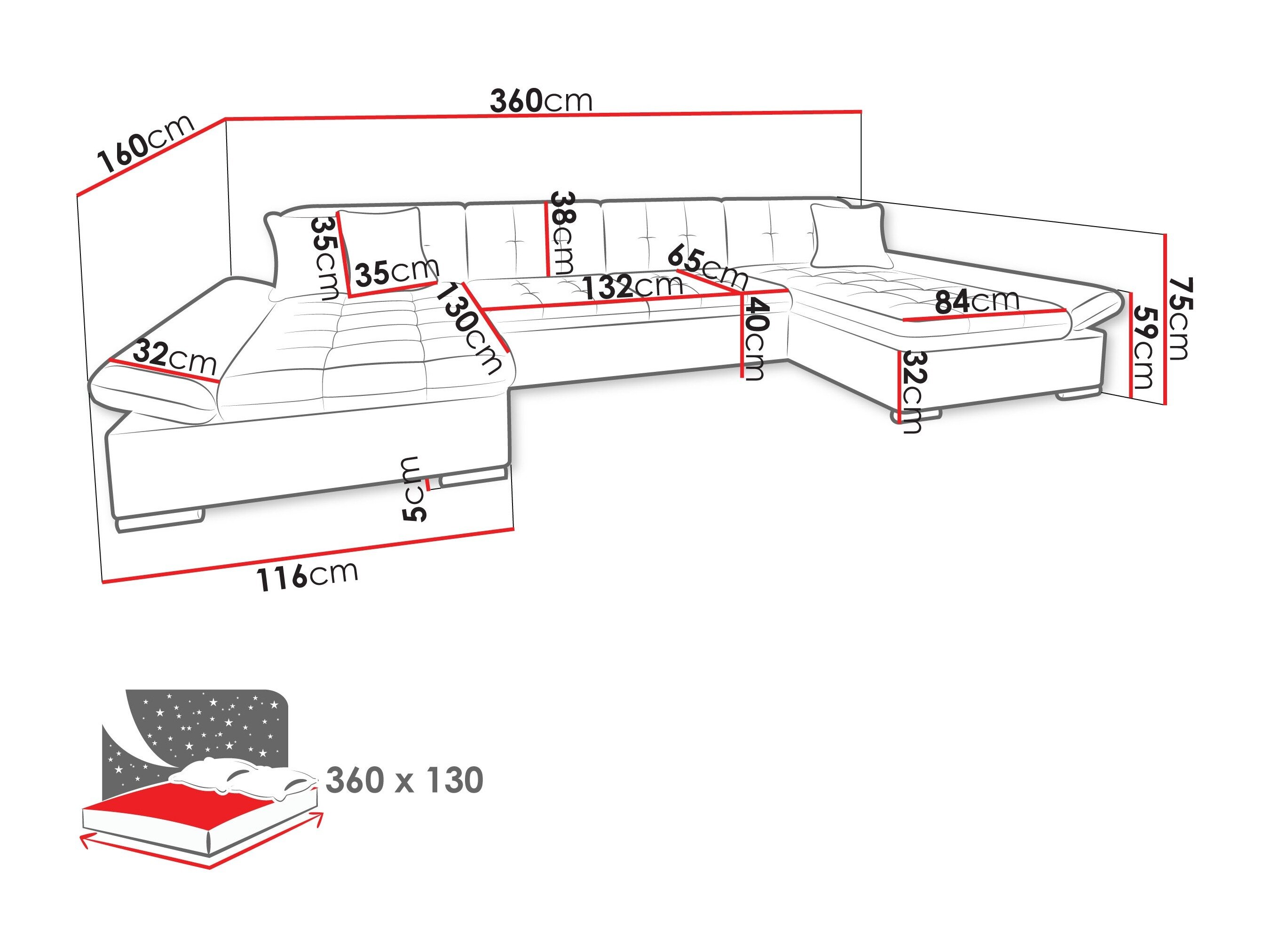 Hjørnesofa Comfivo 168 (Lux 03)