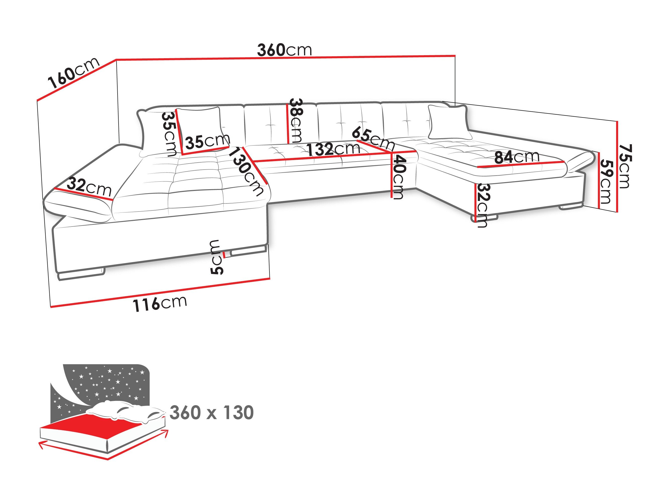 Hjørnesofa Comfivo 240 (Manza 83)