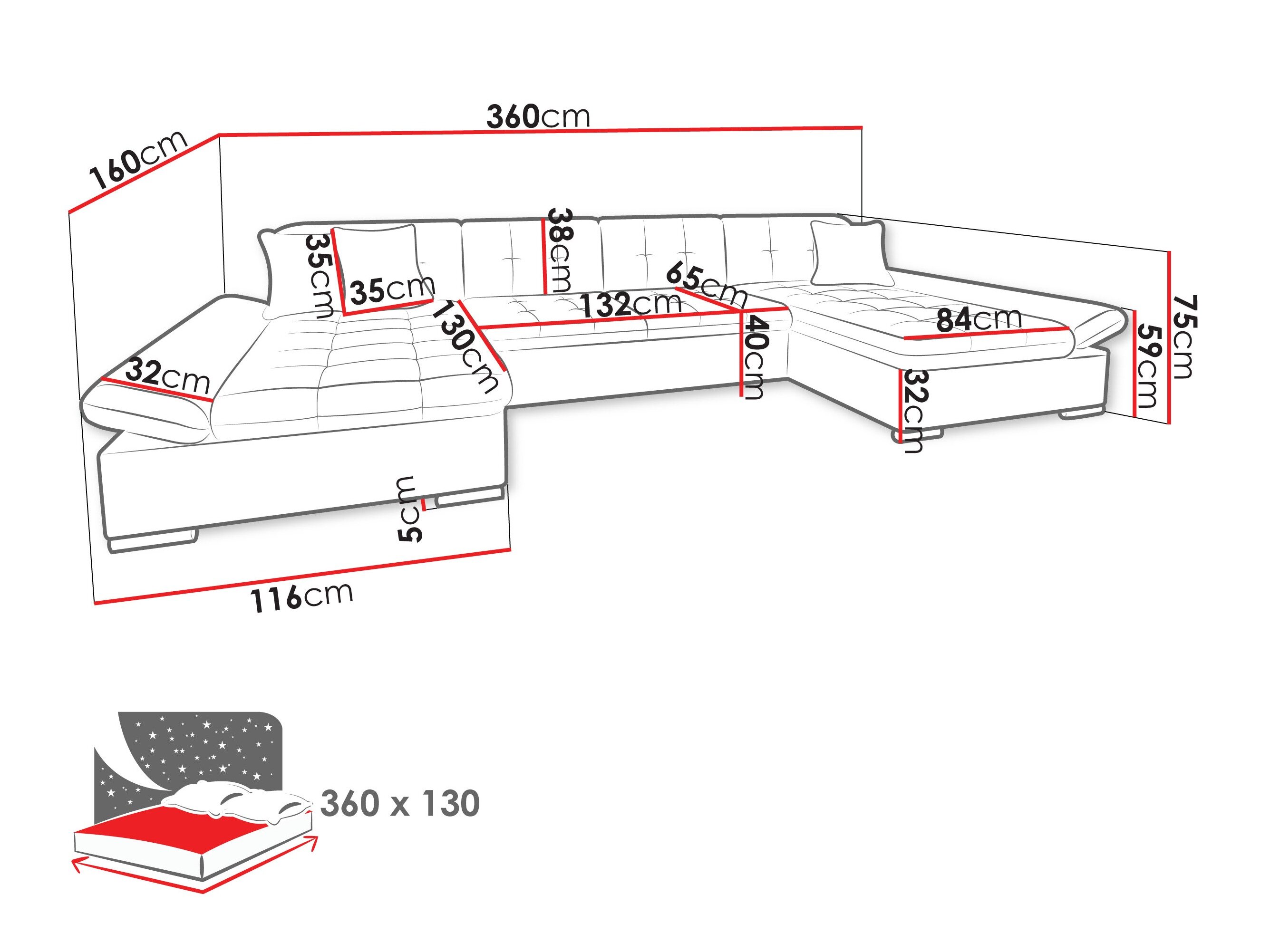 Hjørnesofa Comfivo 240 (Zoya 01)