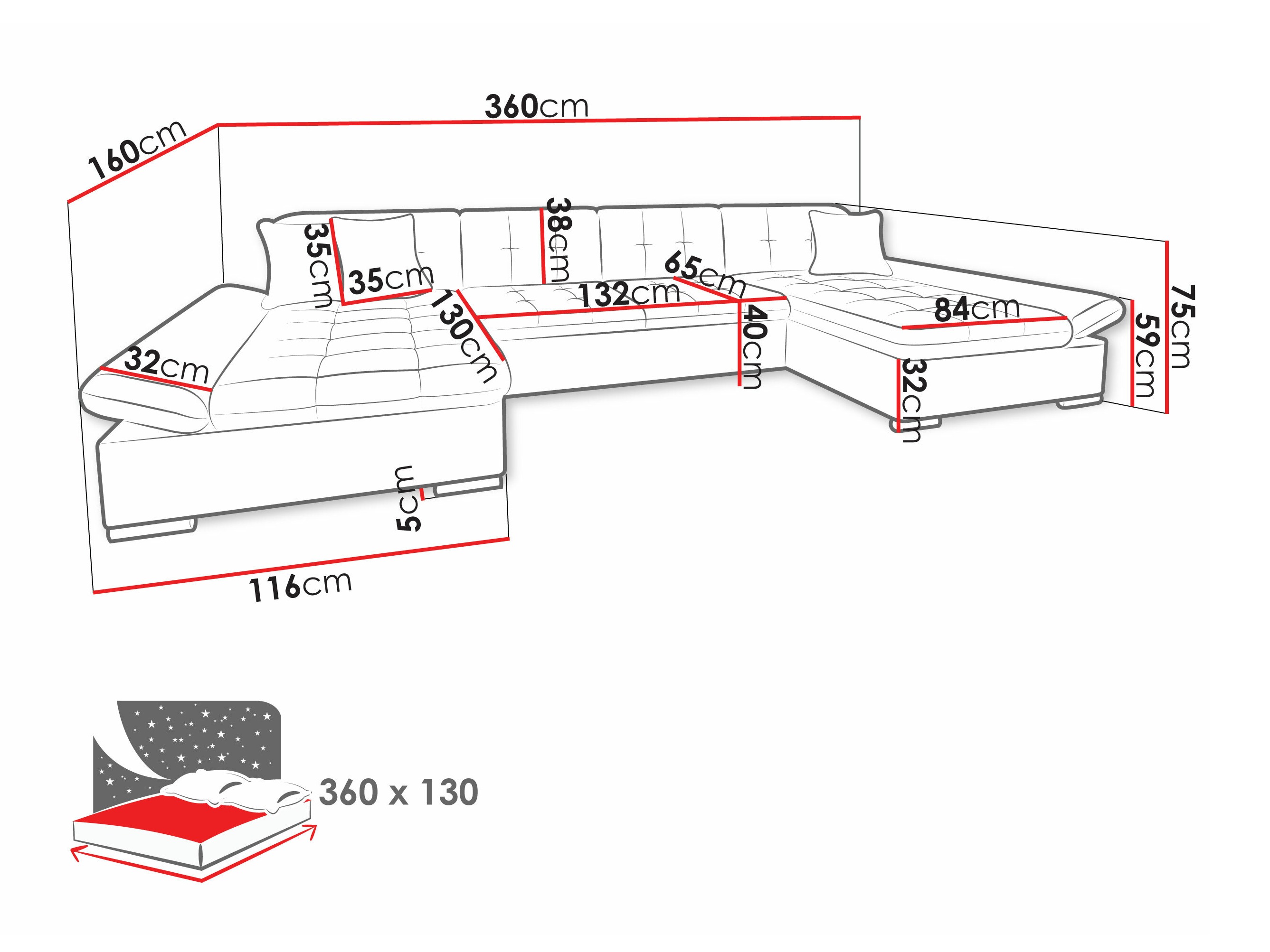 Hjørnesofa Comfivo Ficus I (Lux 05 + Lux 06)