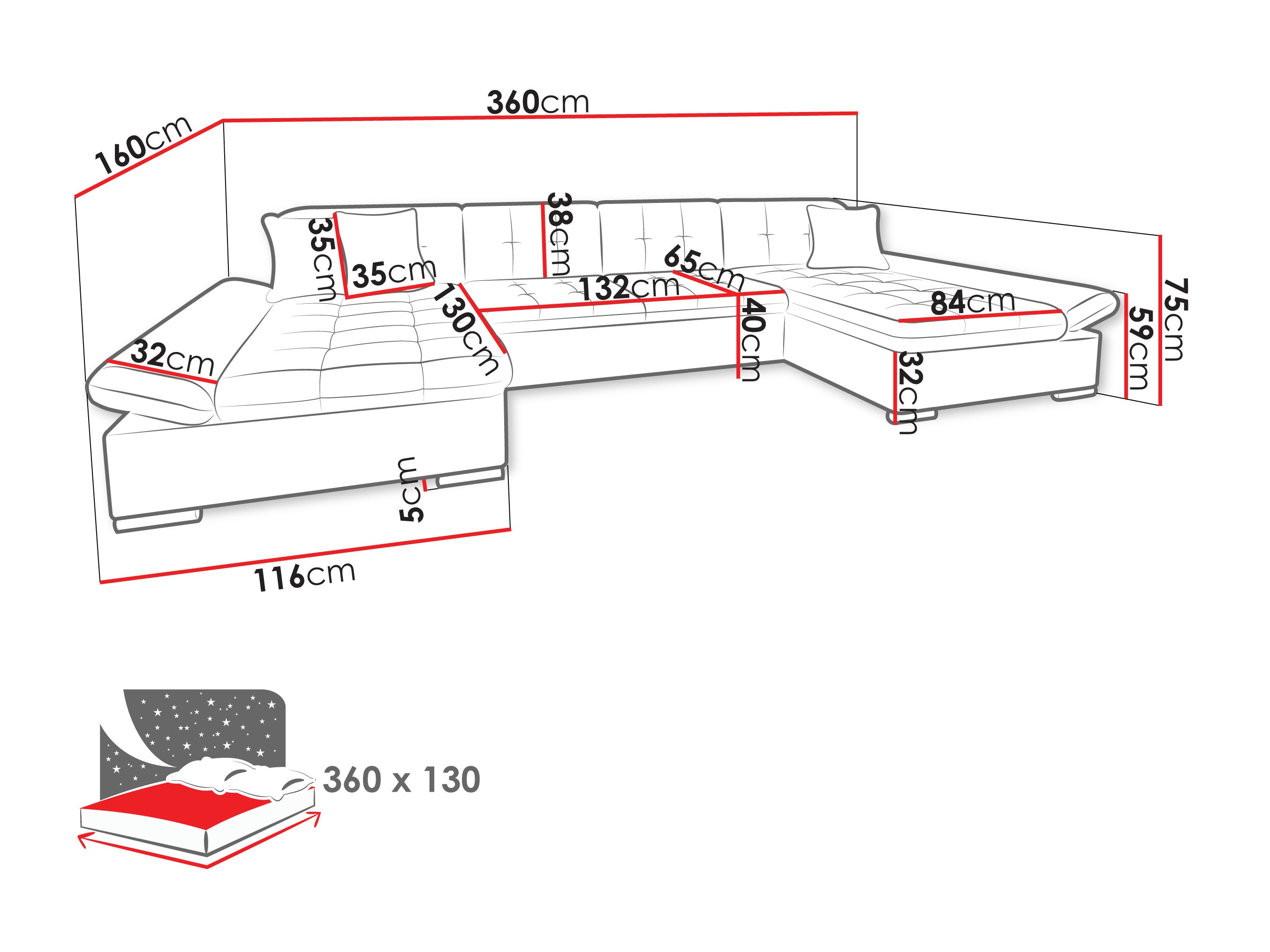Hjørnesofa Comfivo Ficus II (Maya 09 + Mokka 71)