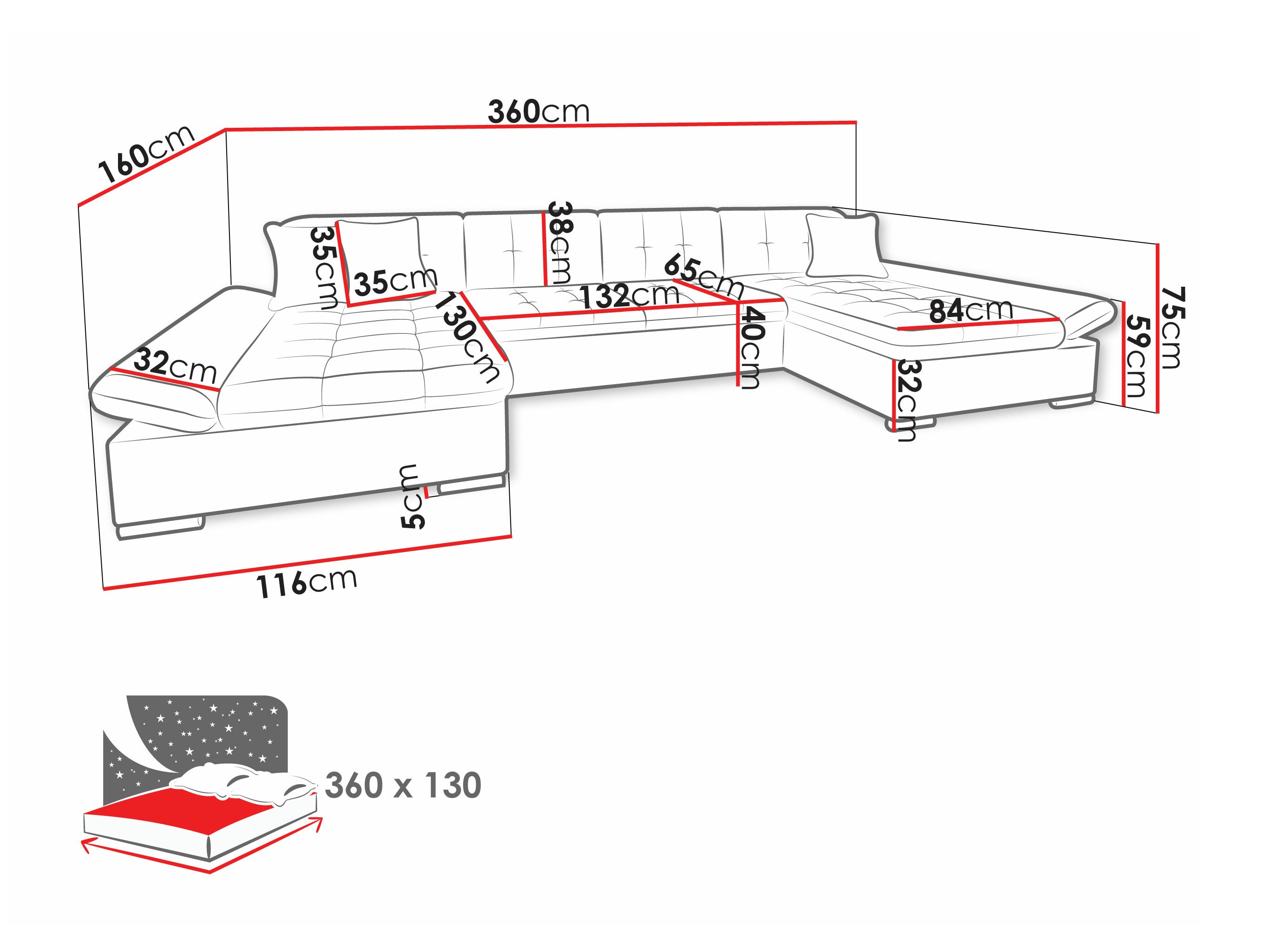 Hjørnesofa Comfivo Ficus II (Sorriso 08 + Sorriso 06)