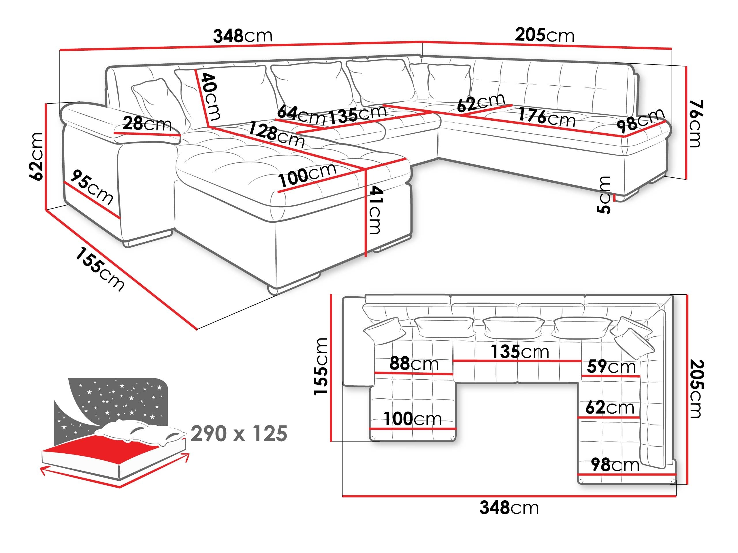 Hjørnesofa Comfivo Gemma IV (Lux 03)