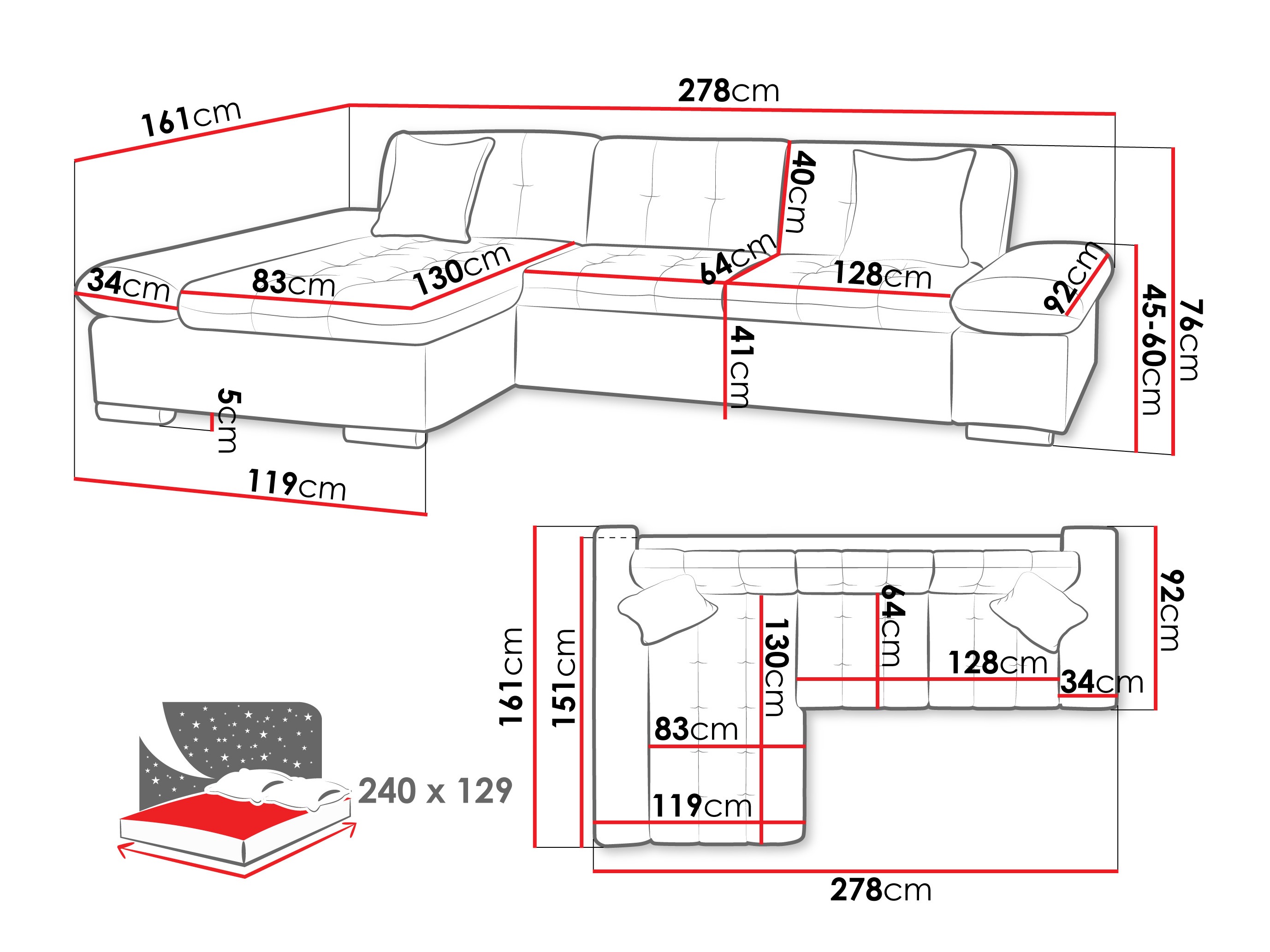 Hjørnesofa Comfivo Sanitas (Lux 03)