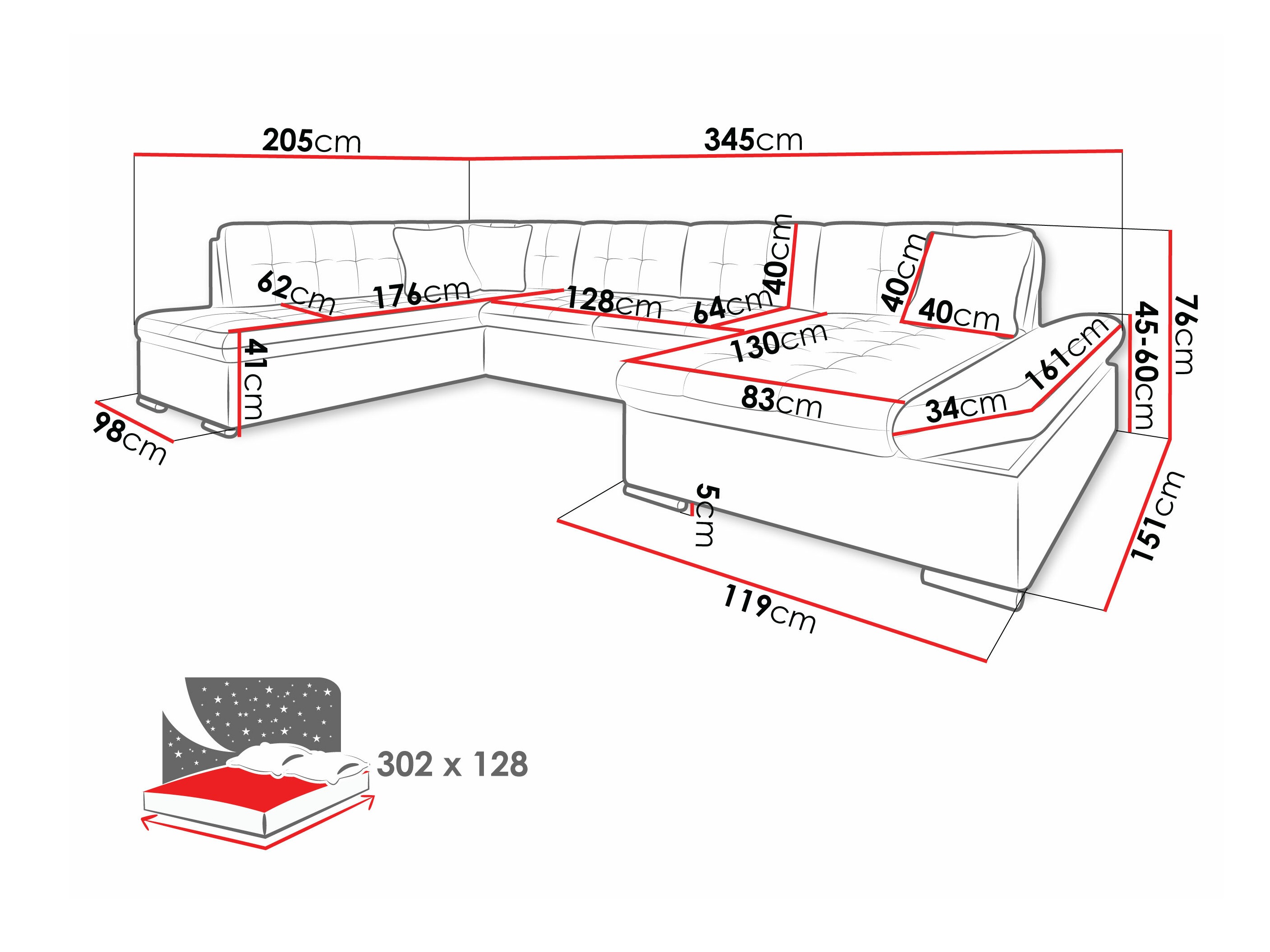 Hjørnesofa Comfivo Tilia (Soft 011 + Lux 06 + Lux 05)