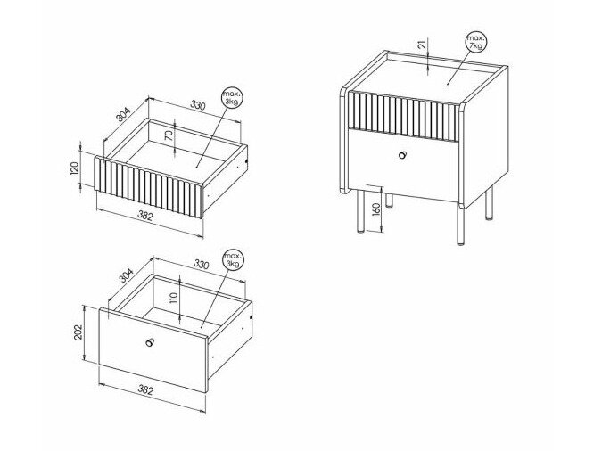 Sengebord Tivsali 111