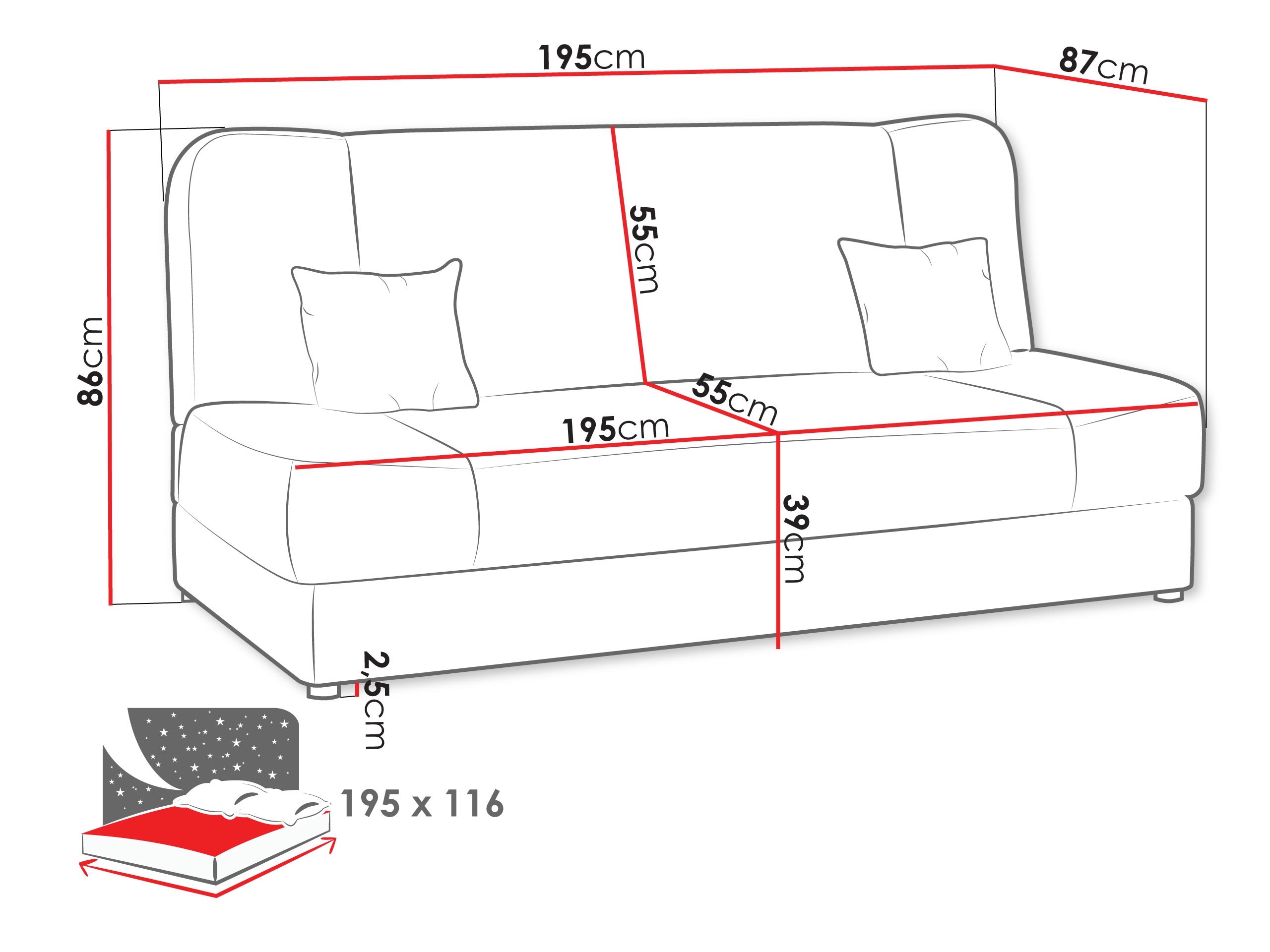 Sovesofa Comfivo Cera II (Corbett 78)