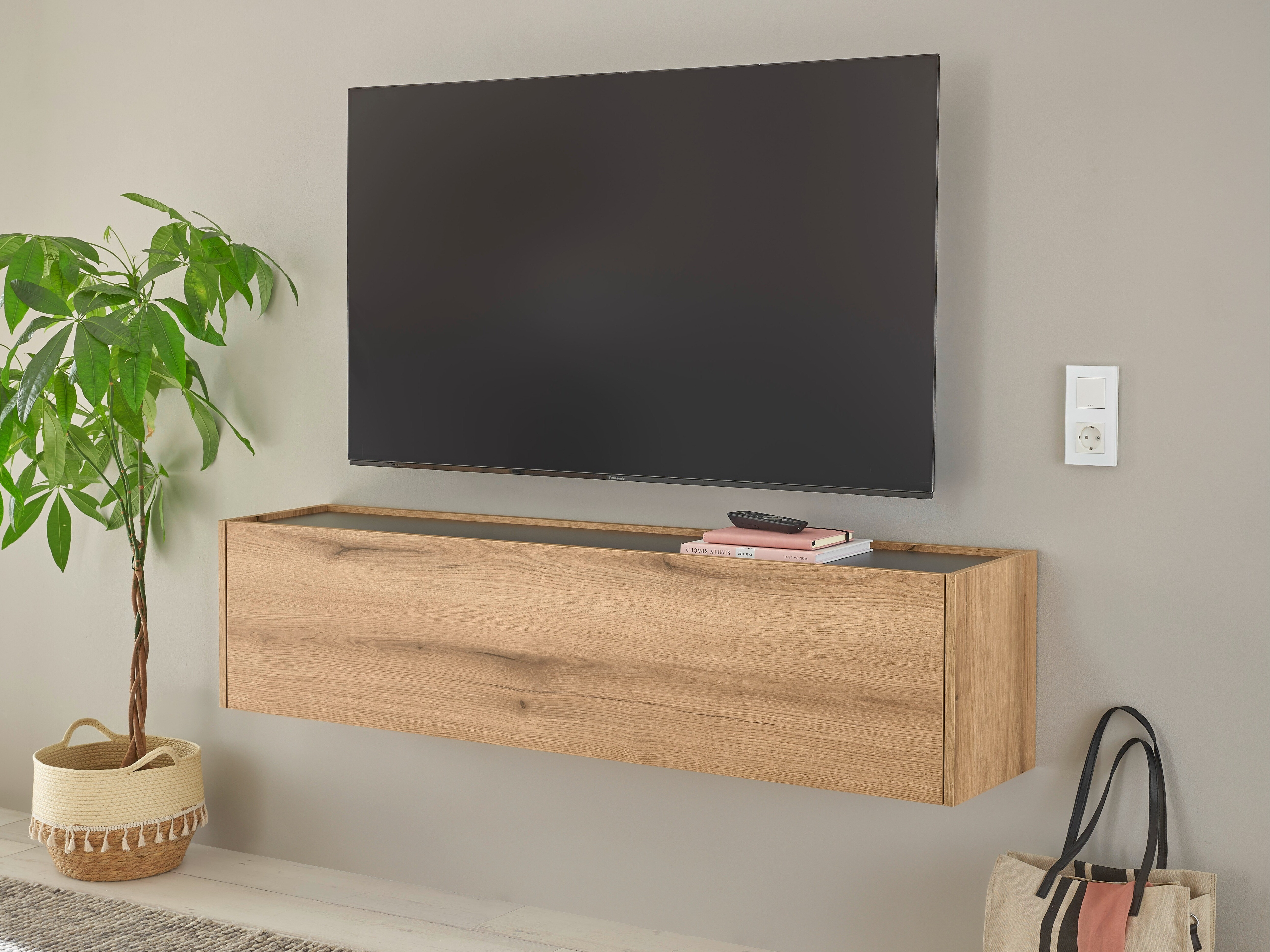 TV-bord Elbsori 108 (Egetræ + Antracit)