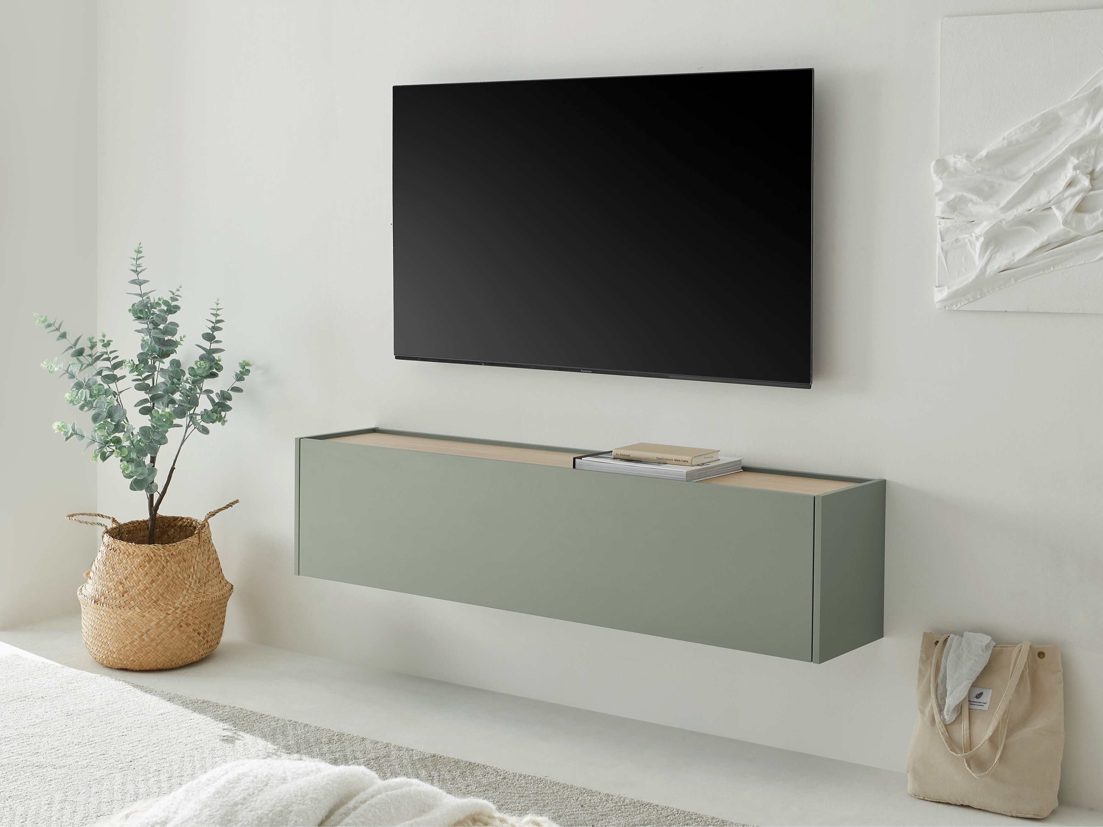 TV-bord Elbsori 108 (Grøn + Egetræ)