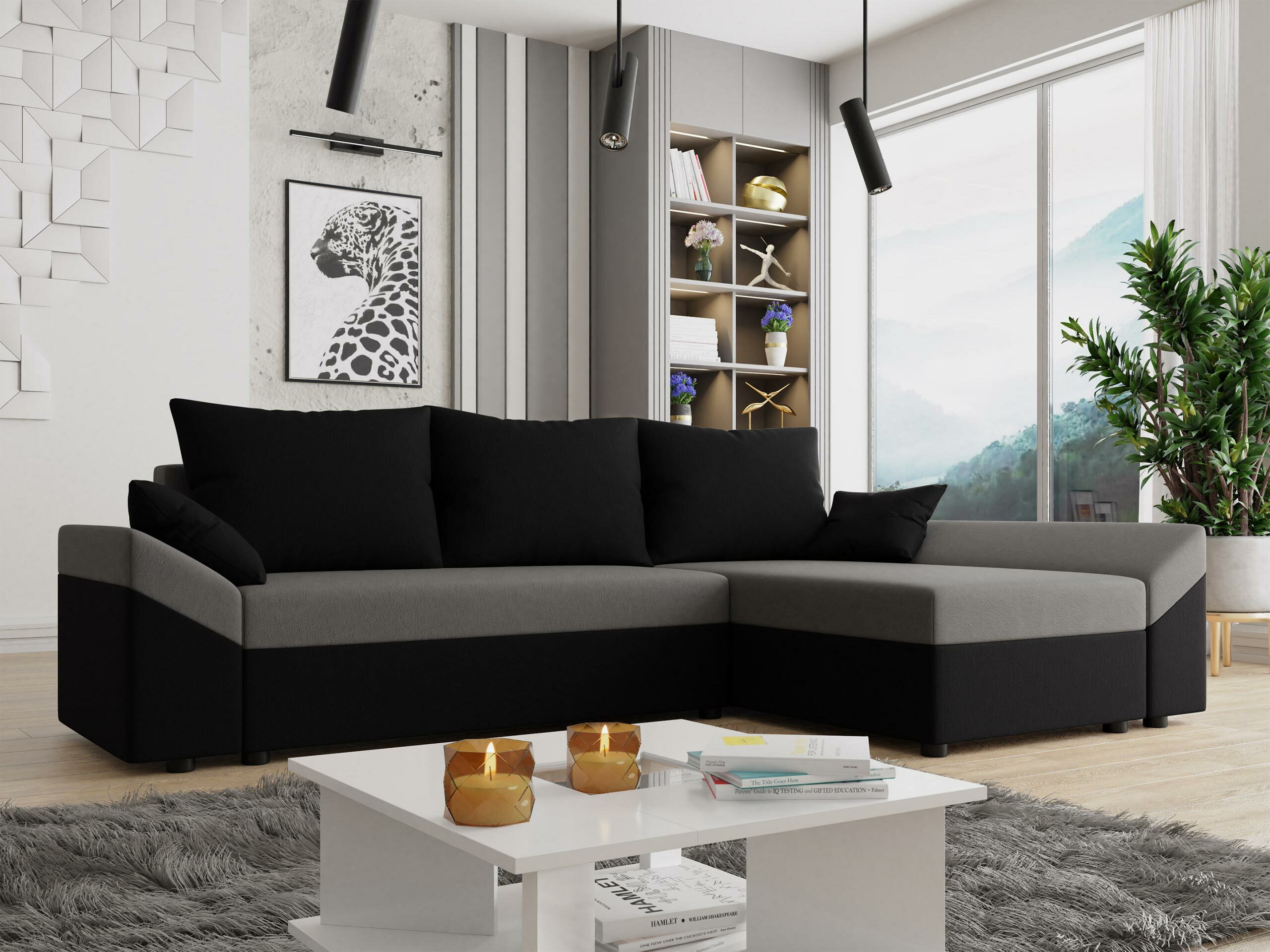 Hjørnesofa Memphis 104 (Alova 04 + Alova 36)