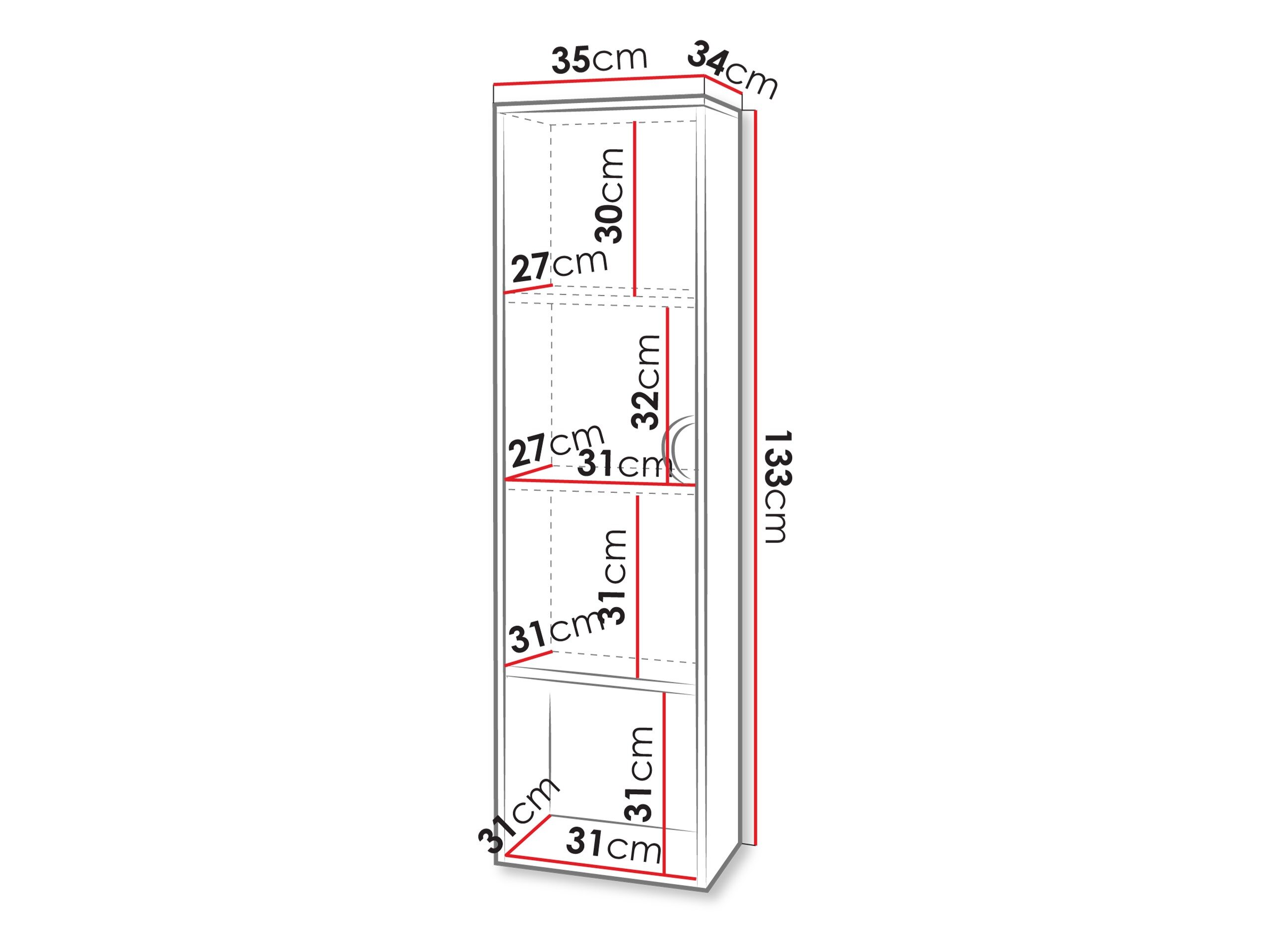Vægmonteret badeværelsesskab Providence 194 (Valnød)