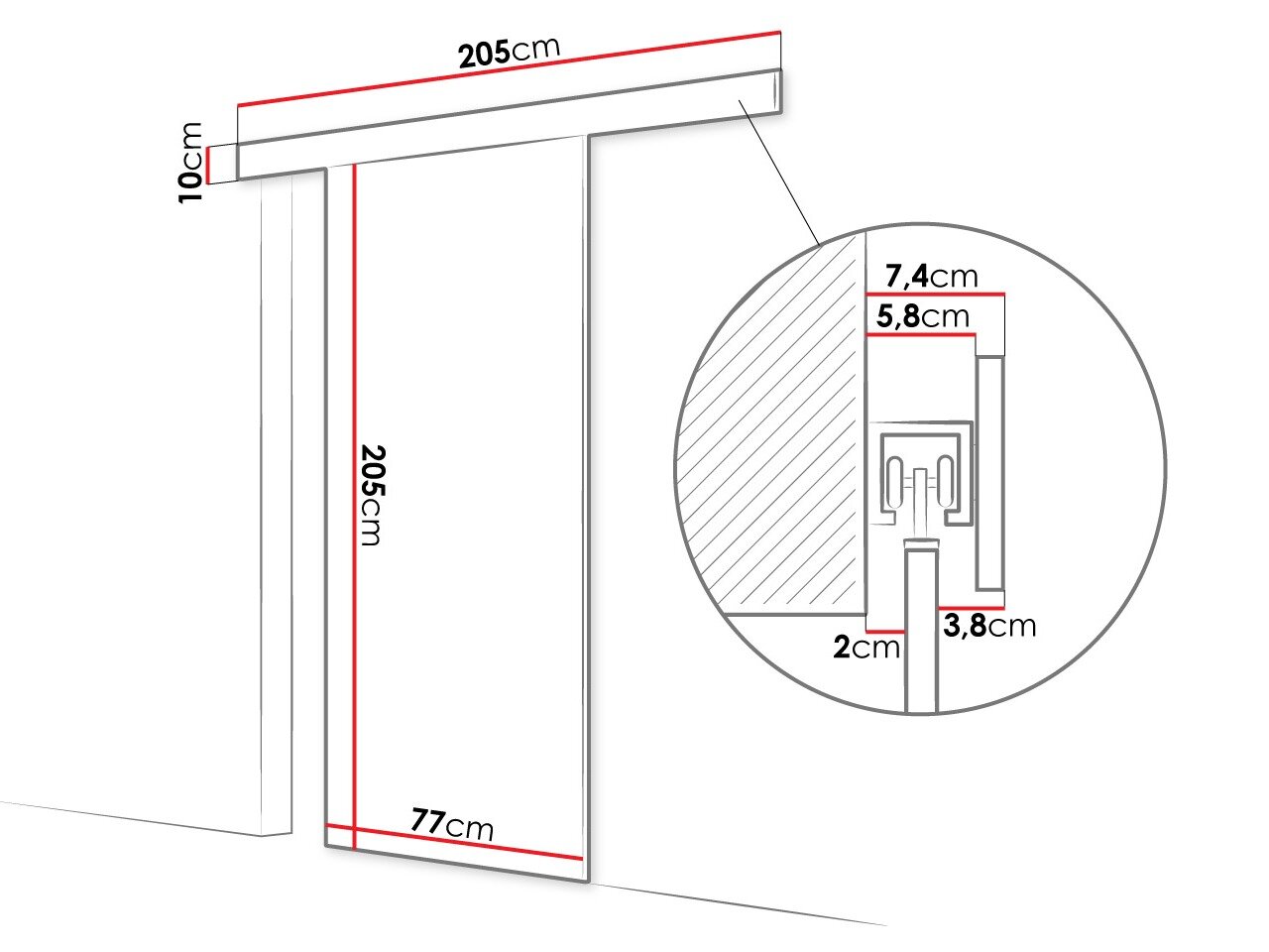 Skydedør Closico 183 (Kashmir)