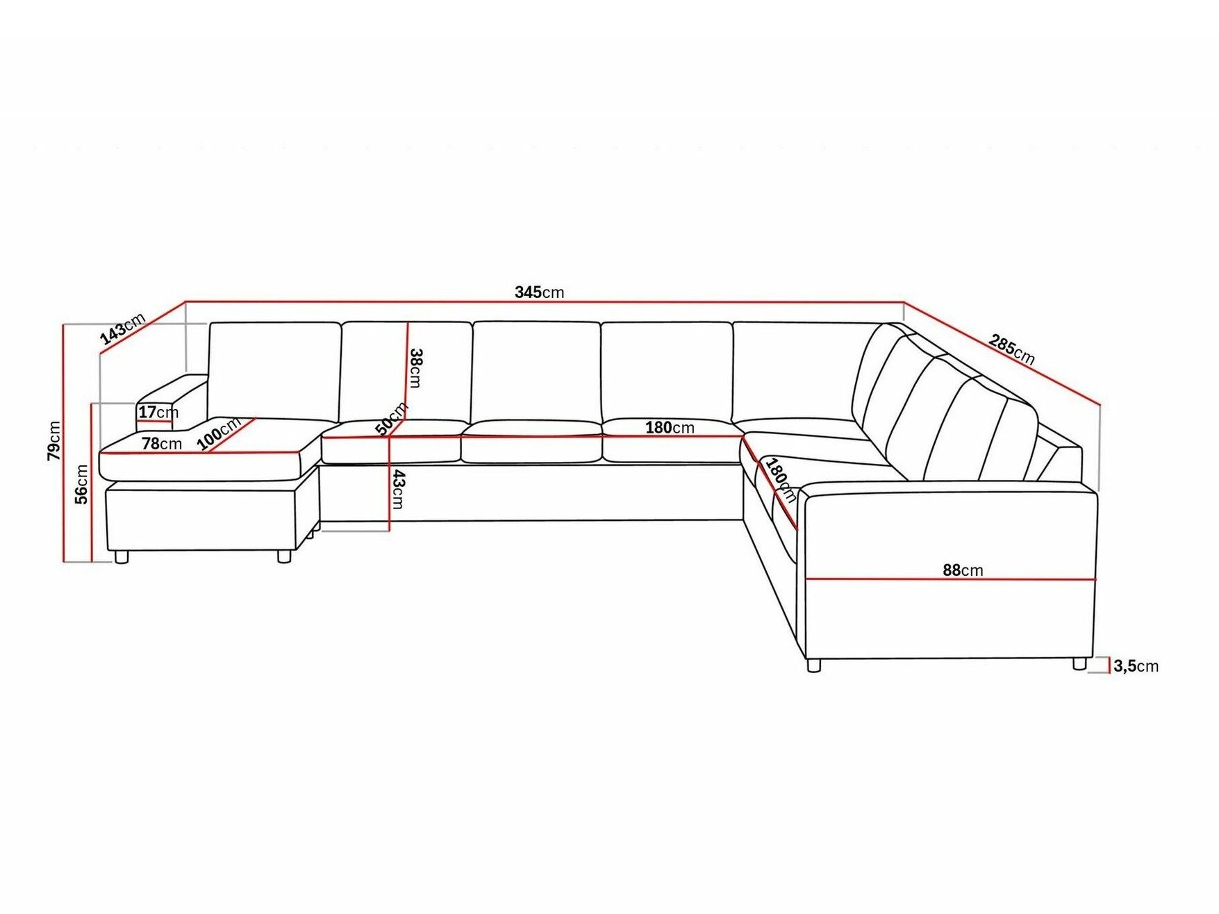 Hjørnesofa Scandinavian Choice Remavio 125 (Dortmund 1115)