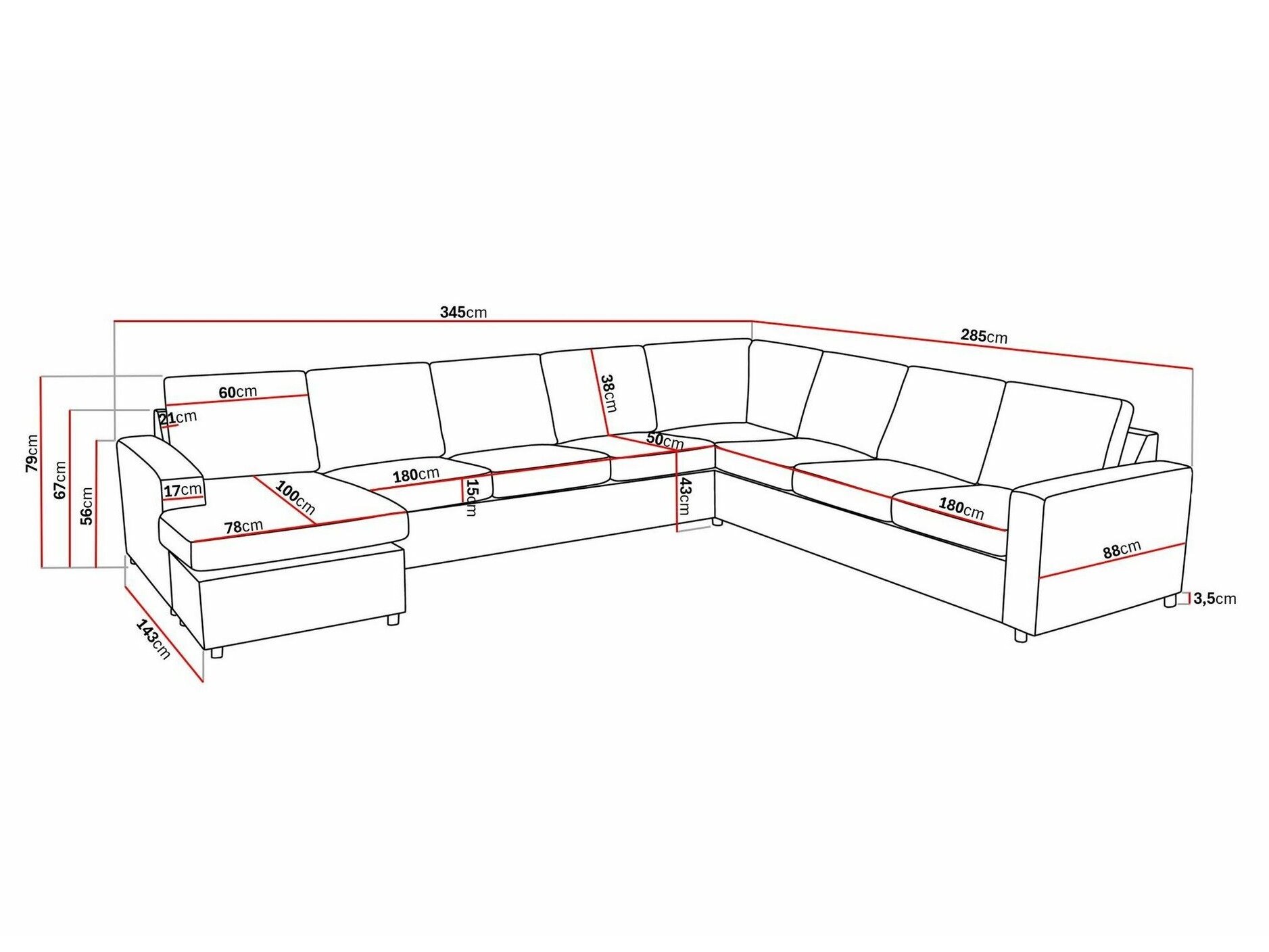 Hjørnesofa Scandinavian Choice Remavio 125 (Dortmund 1115)