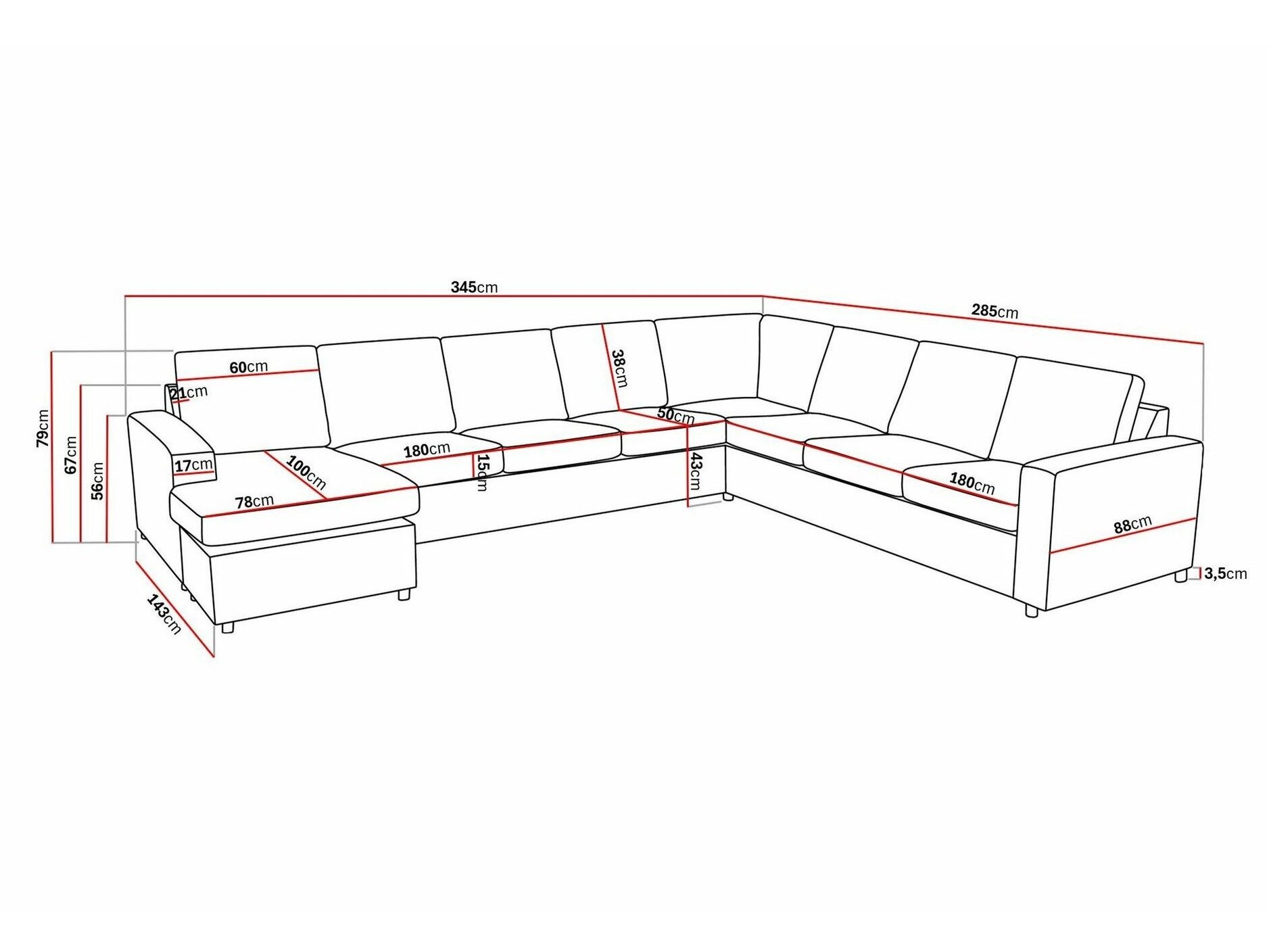 Hjørnesofa Scandinavian Choice Remavio 125 (Grå)