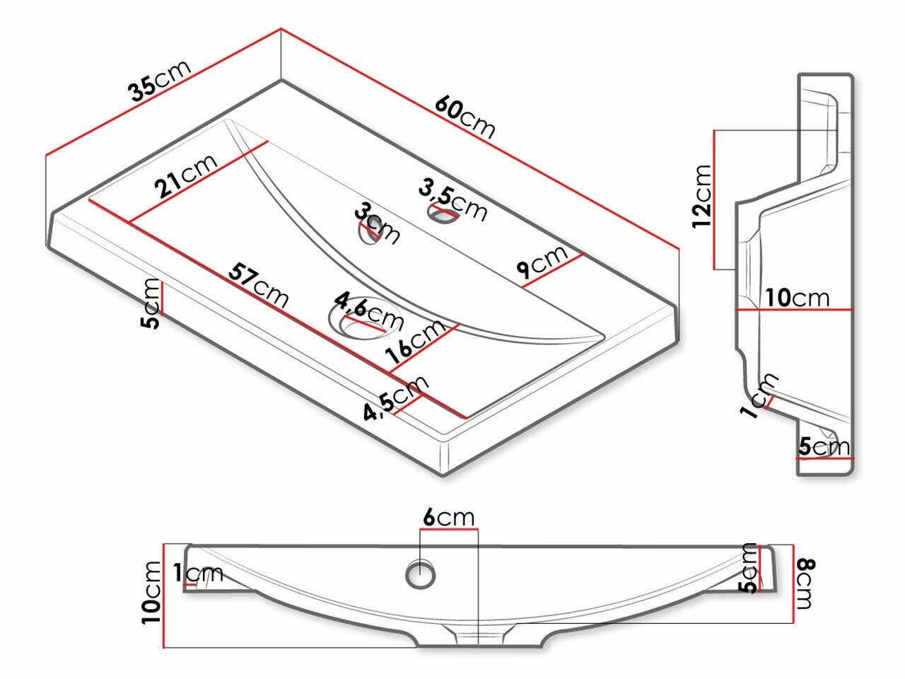 Badeværelsessæt Sarasota 123 (Grafit)