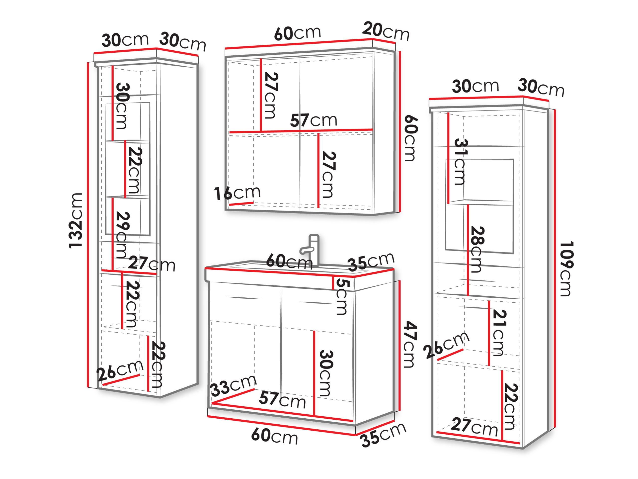 Badeværelsessæt Sarasota 140 (Støvet grøn)