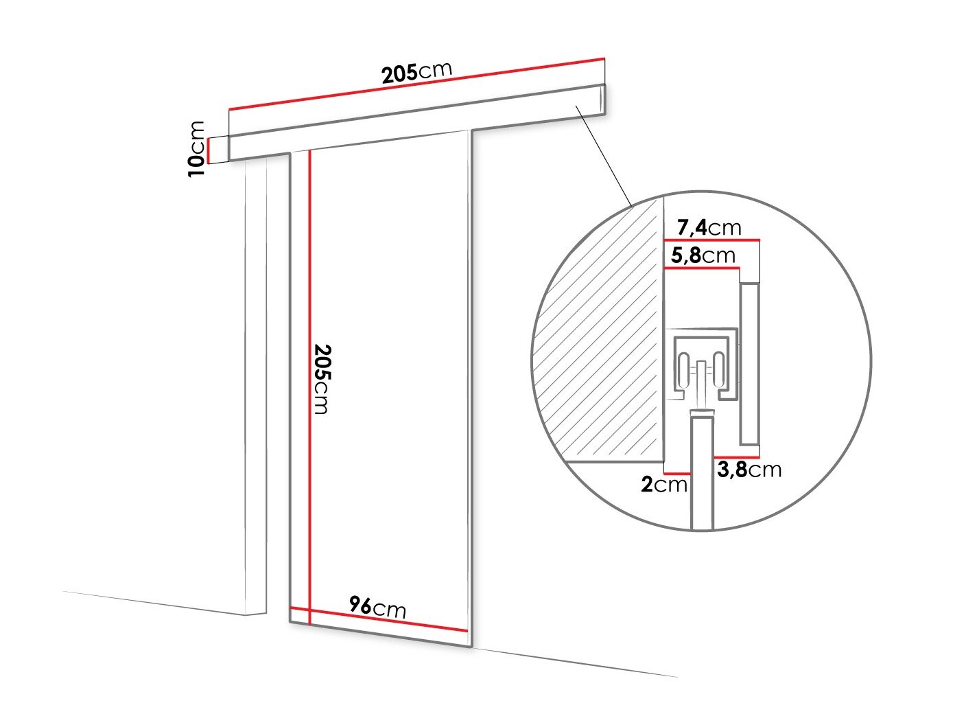 Skydedør Closico 178 (Kashmir)