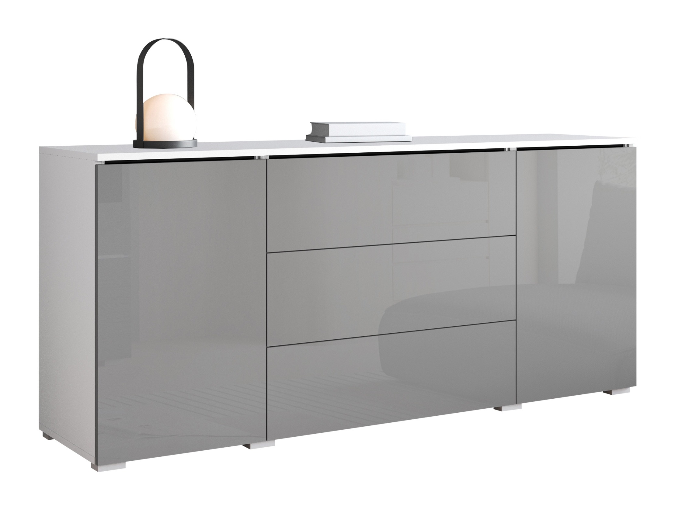 Kommode Mirfivo 102 (Glansfuld grå)