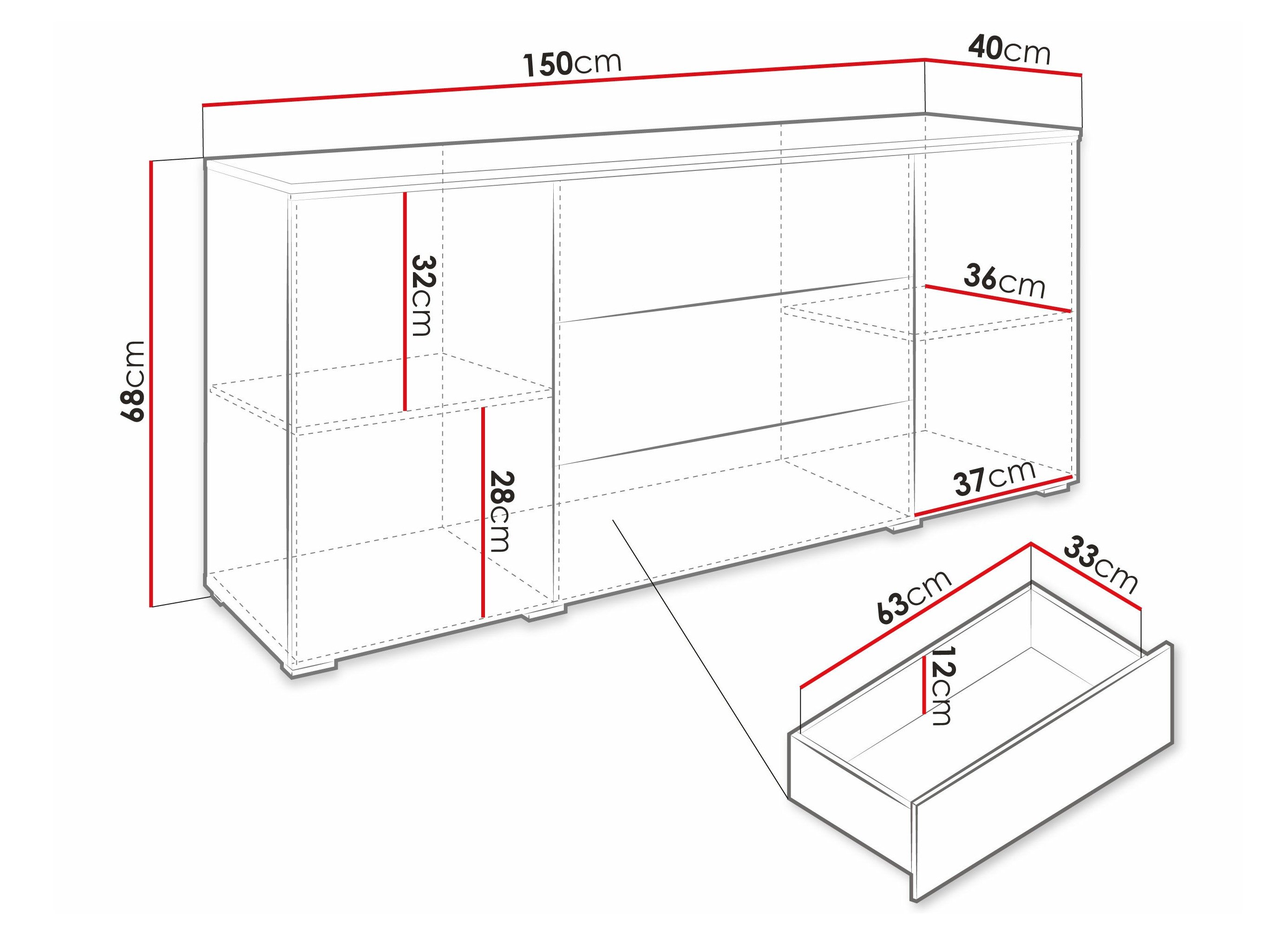 Kommode Sarasota 142 (Grå)