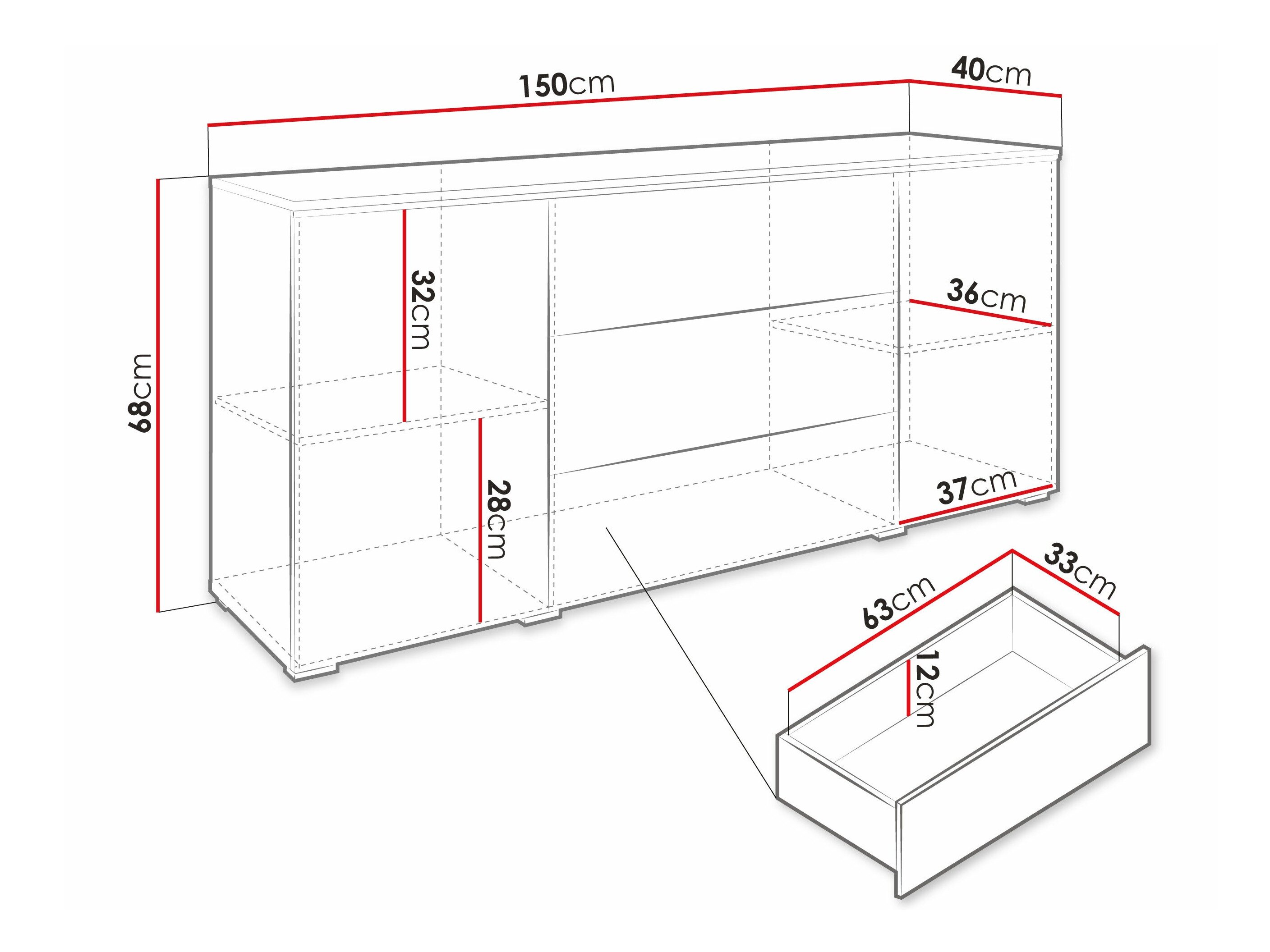 Kommode Sarasota 142 (Grå)