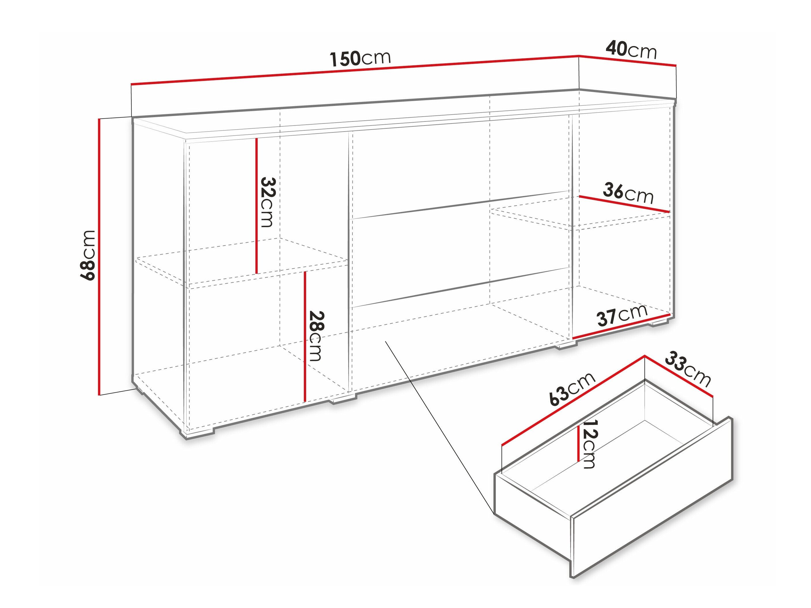 Kommode Sarasota 142 (Matera grå + Kastanje)