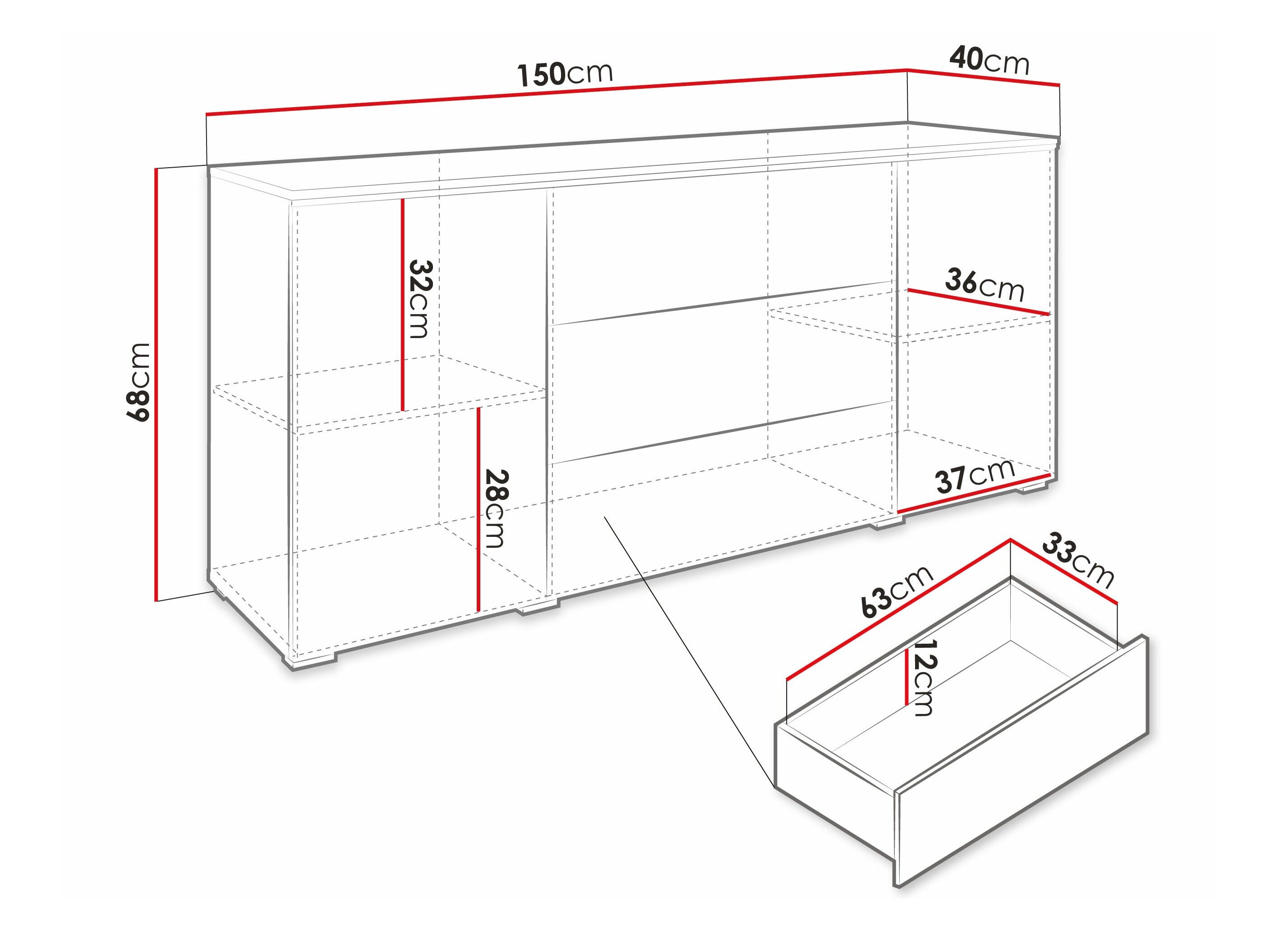 Kommode Sarasota 142 (Matera grå + Kastanje)