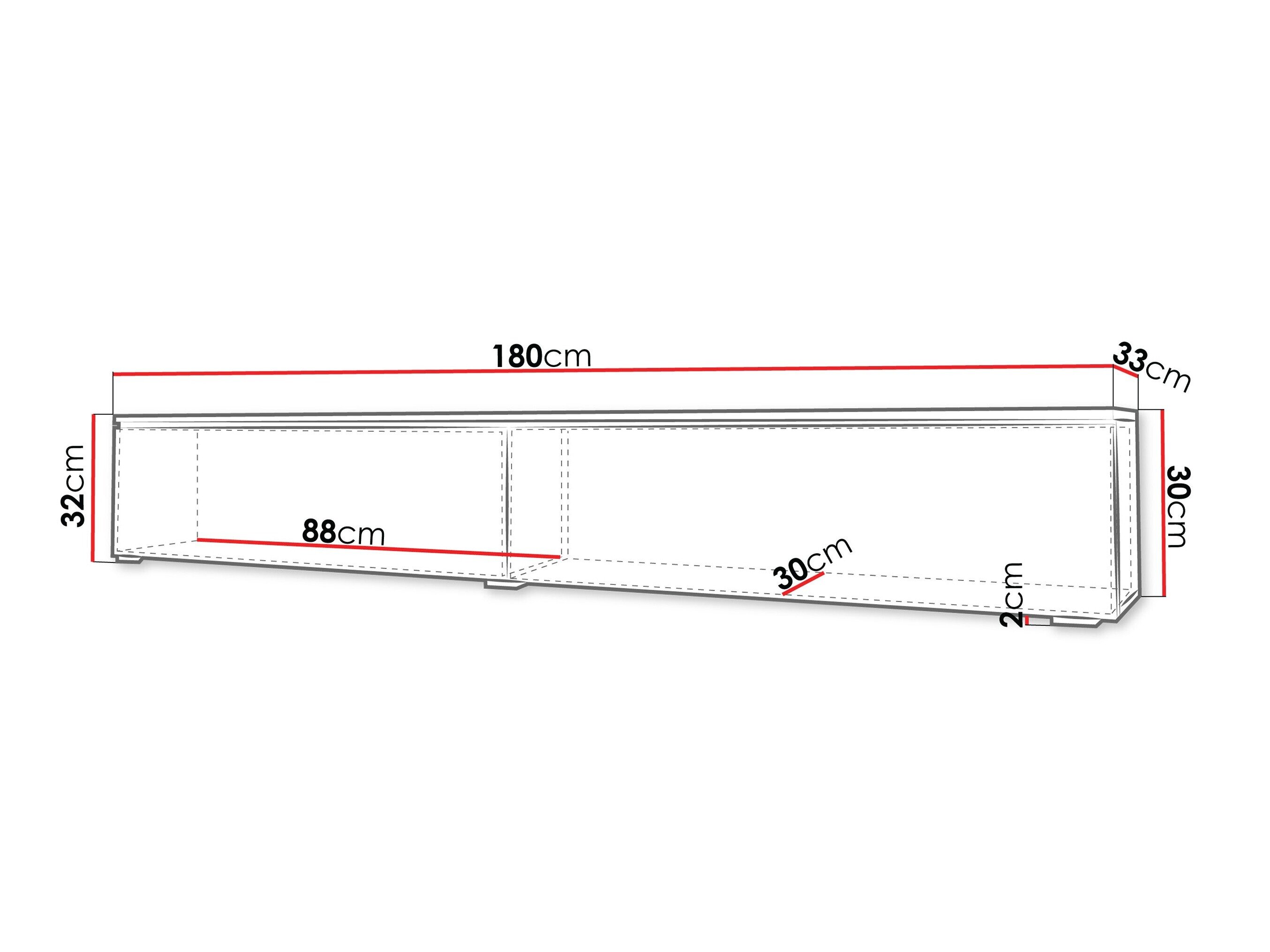 TV-bord Sarasota 121 (Grå)