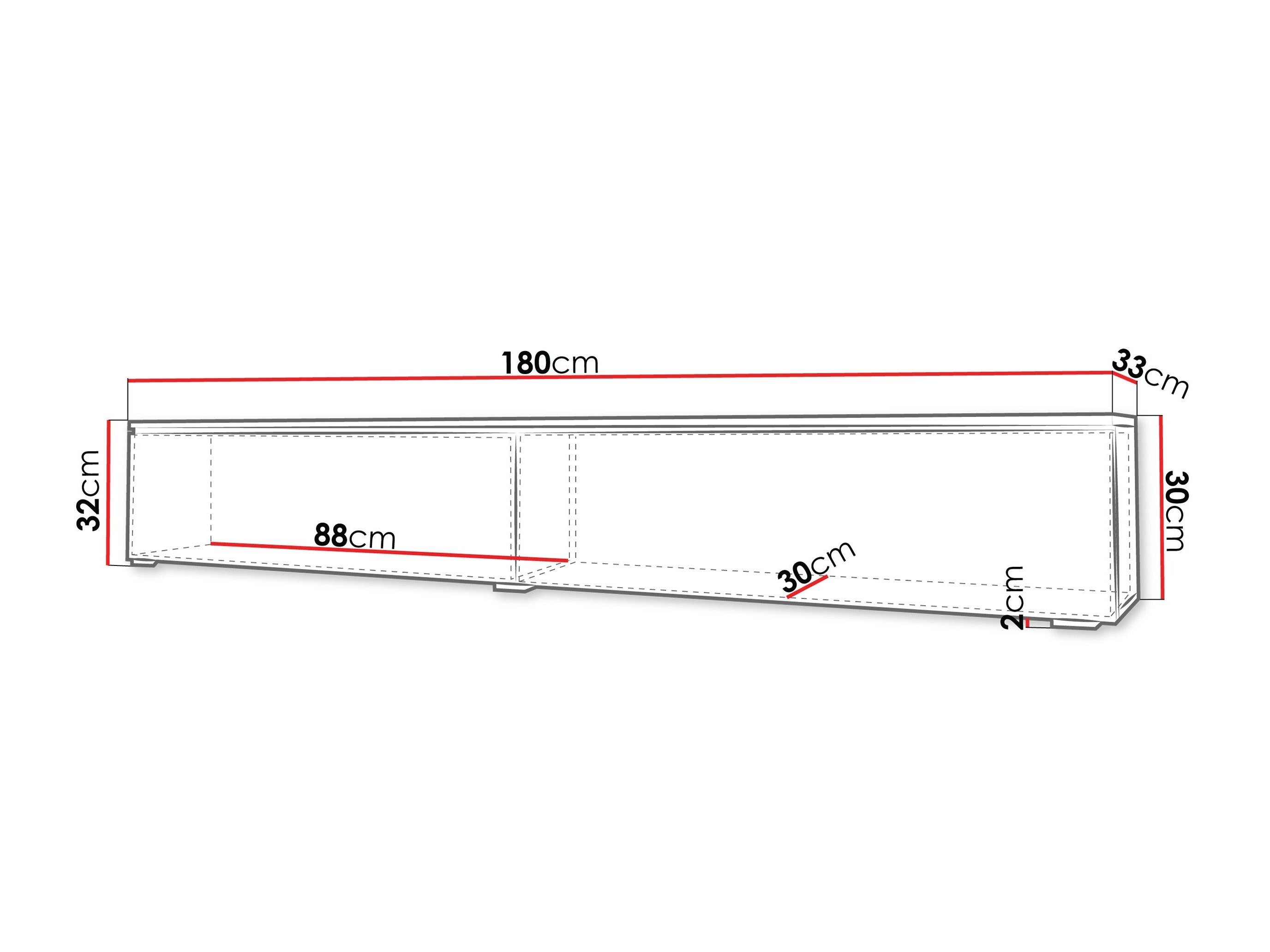 TV-bord Sarasota 121 (Matera grå + Kastanje)