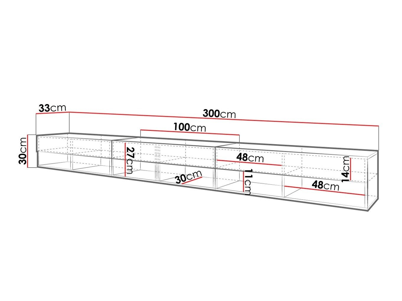 TV-bord Sarasota 144 (Matera grå + Kastanje)