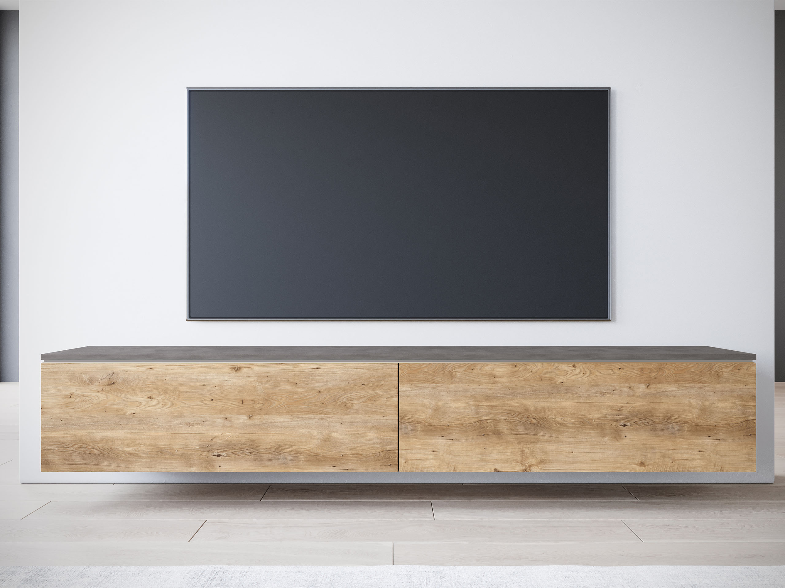 TV-bord Scientia I (Matera grå + Kastanje)