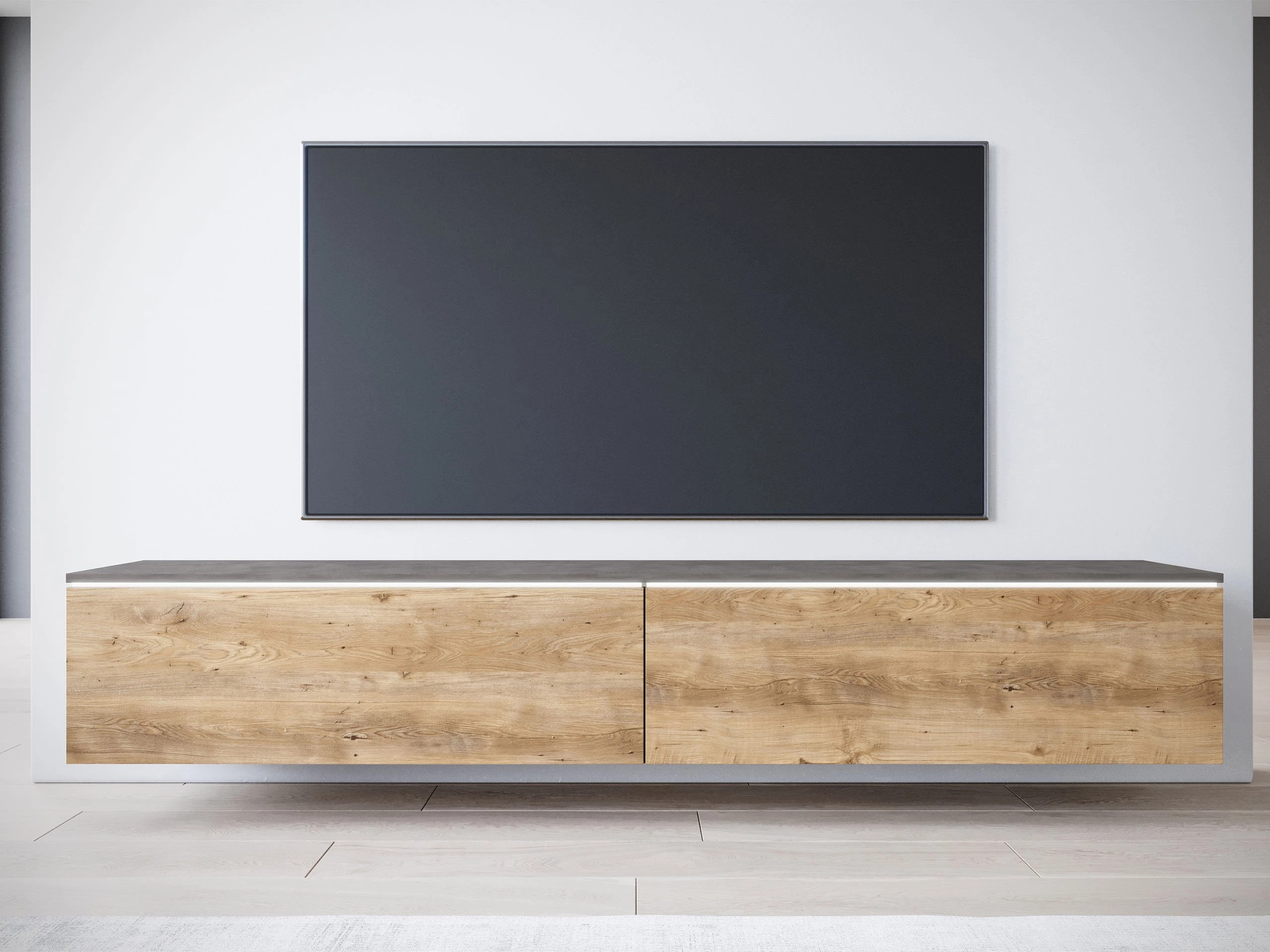 TV-bord Scientia I (Matera grå + Kastanje)