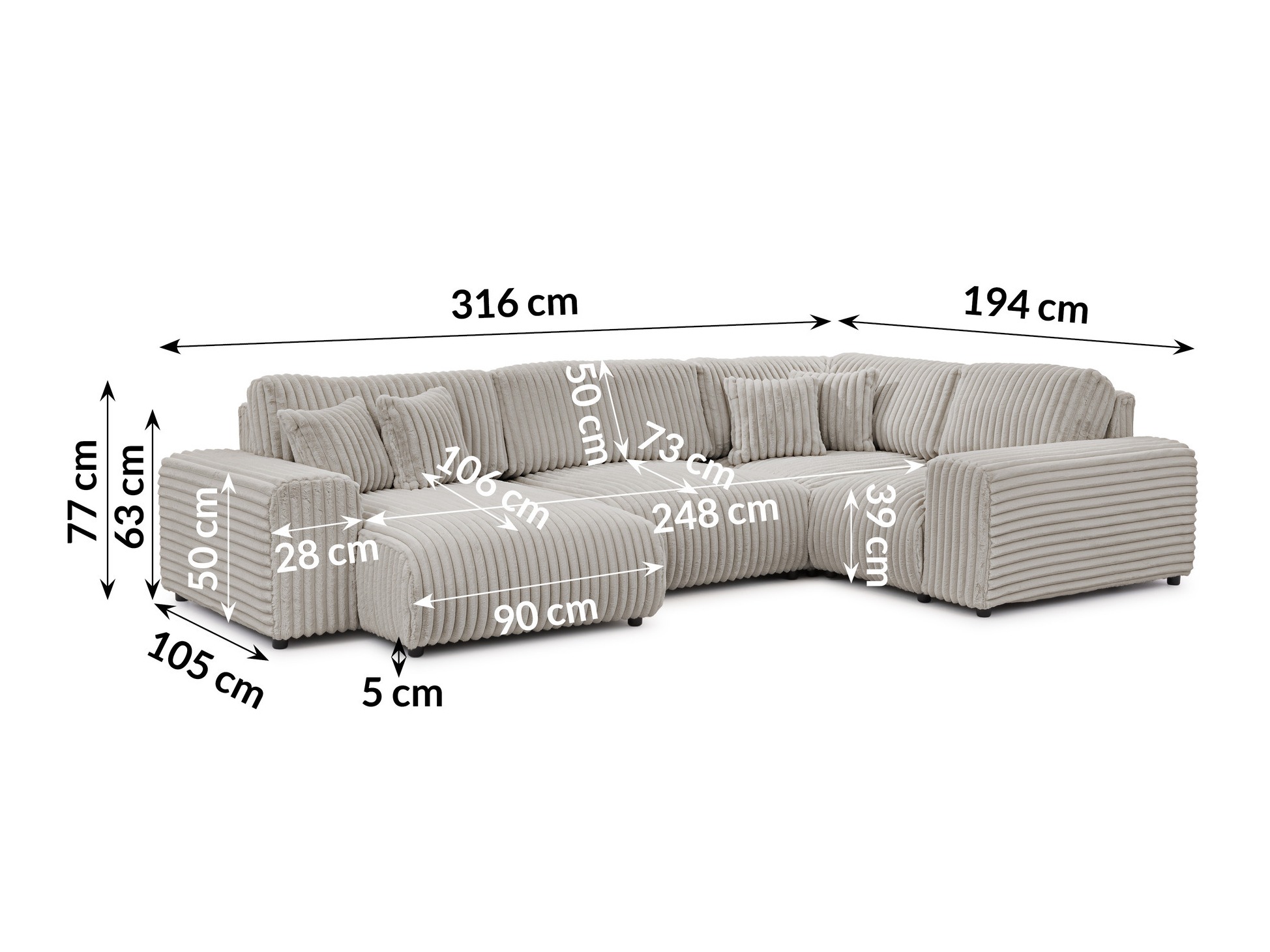 Hjørnesofa Circoru 104 (Vito 07)