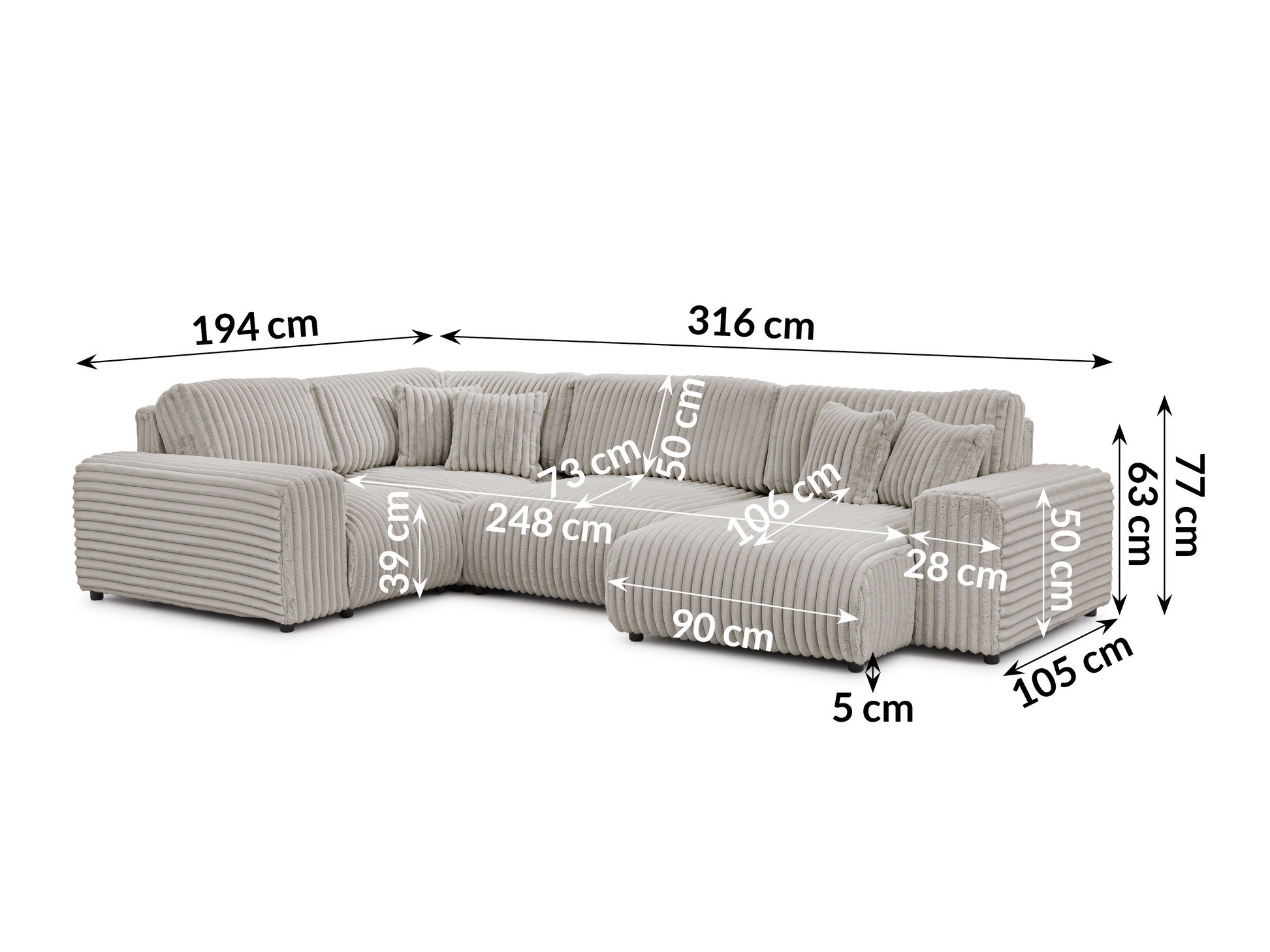 Hjørnesofa Circoru 104 (Vito 07)