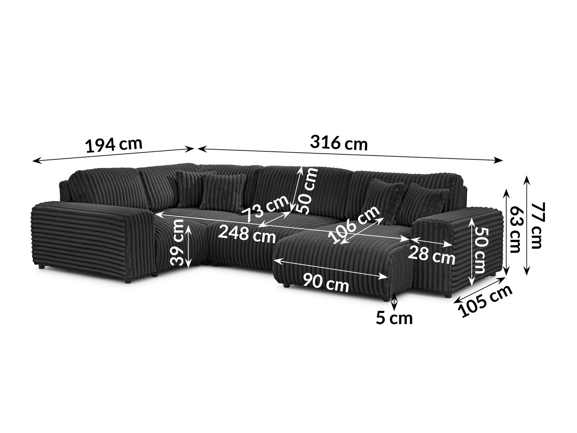 Hjørnesofa Circoru 104 (Vito 18)