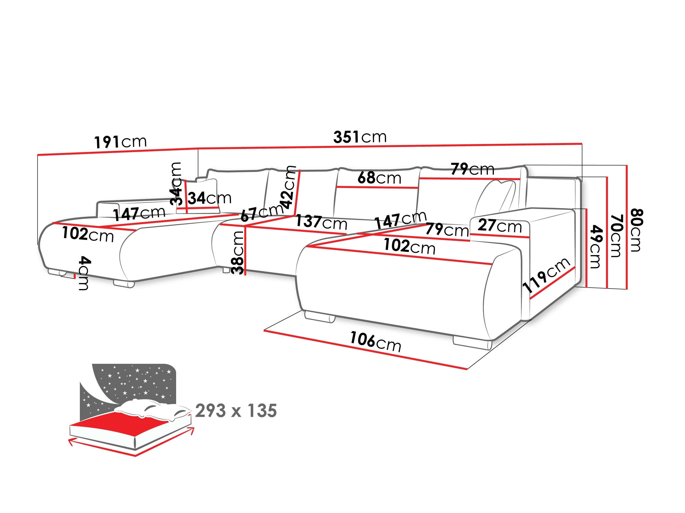Hjørnesofa Comfivo Equus (Poso 135)