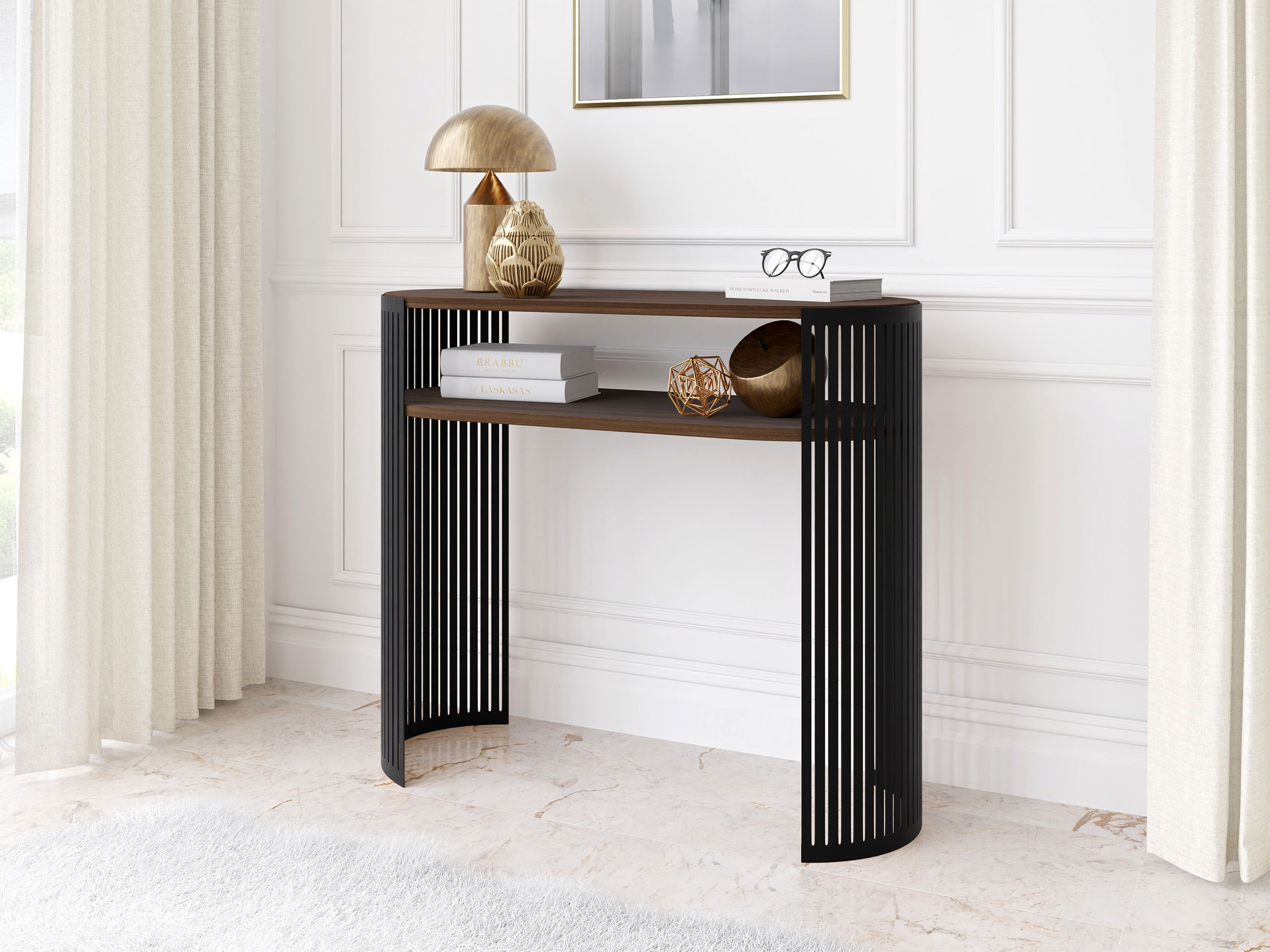 Konsolbord Civer (Sort + Valnød)