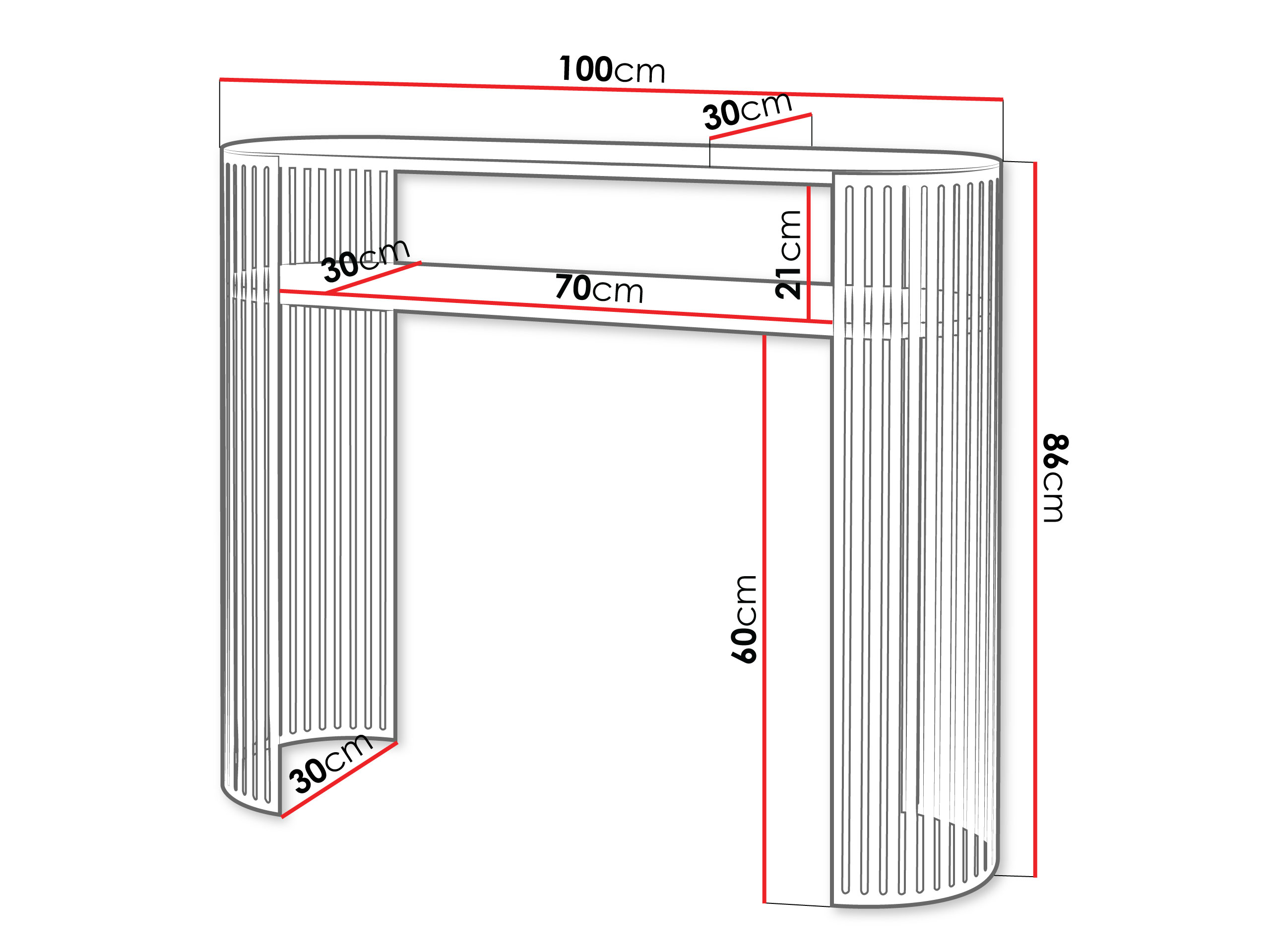 Konsolbord Sordore 133 (Lyserød + Sort)