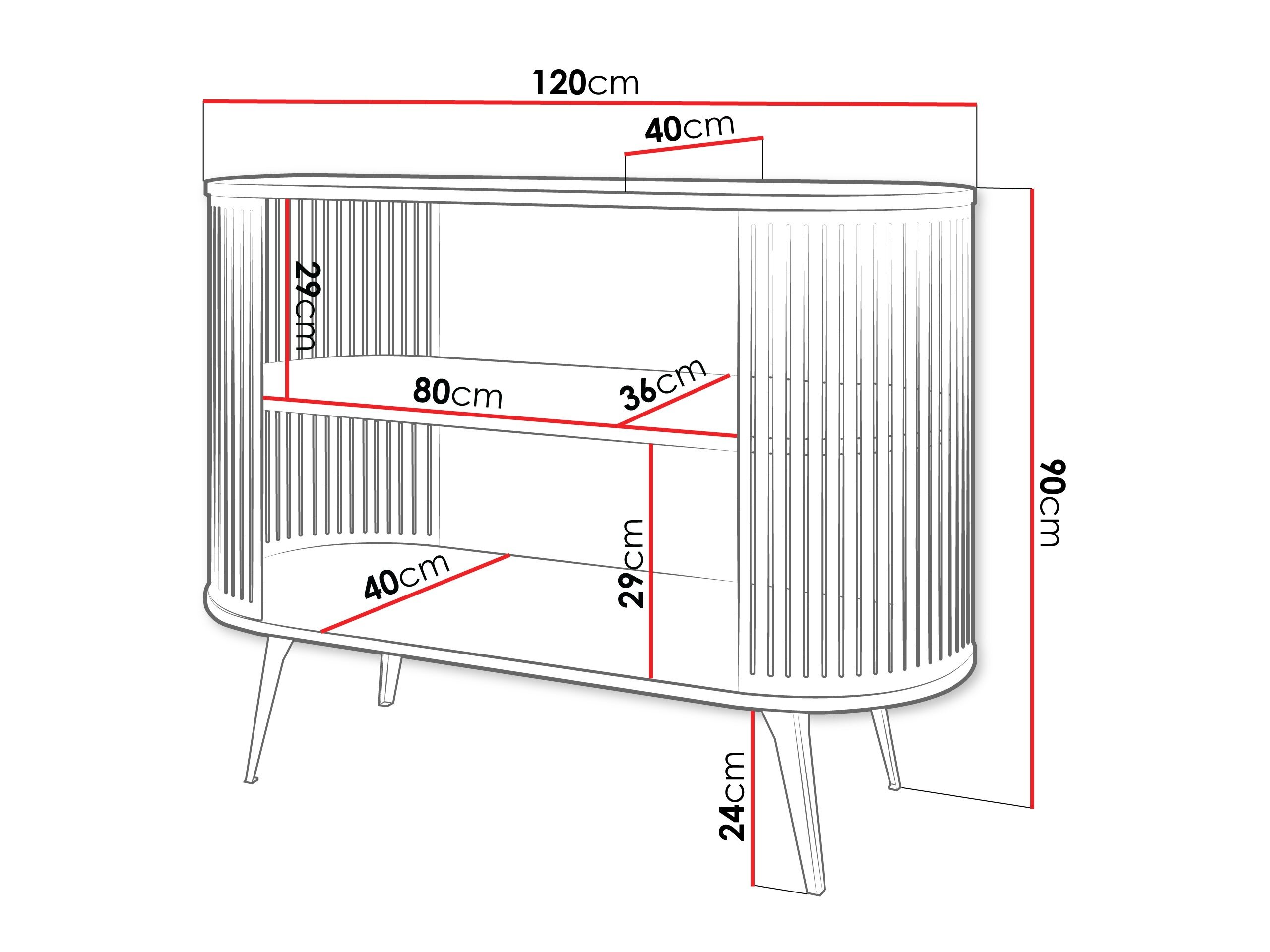 Reol Sordore 126 (Sort + Sort marmor)