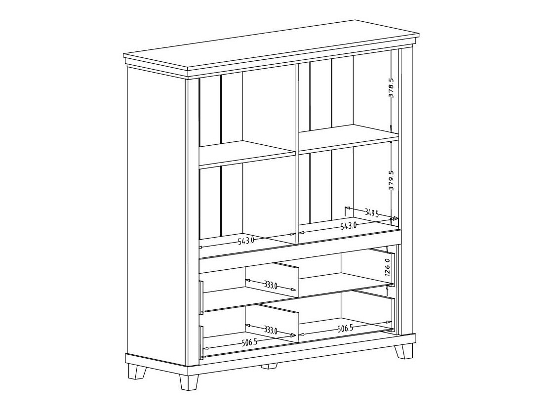 Kommode Tolnue 105 (Lys beige + Egetræ)