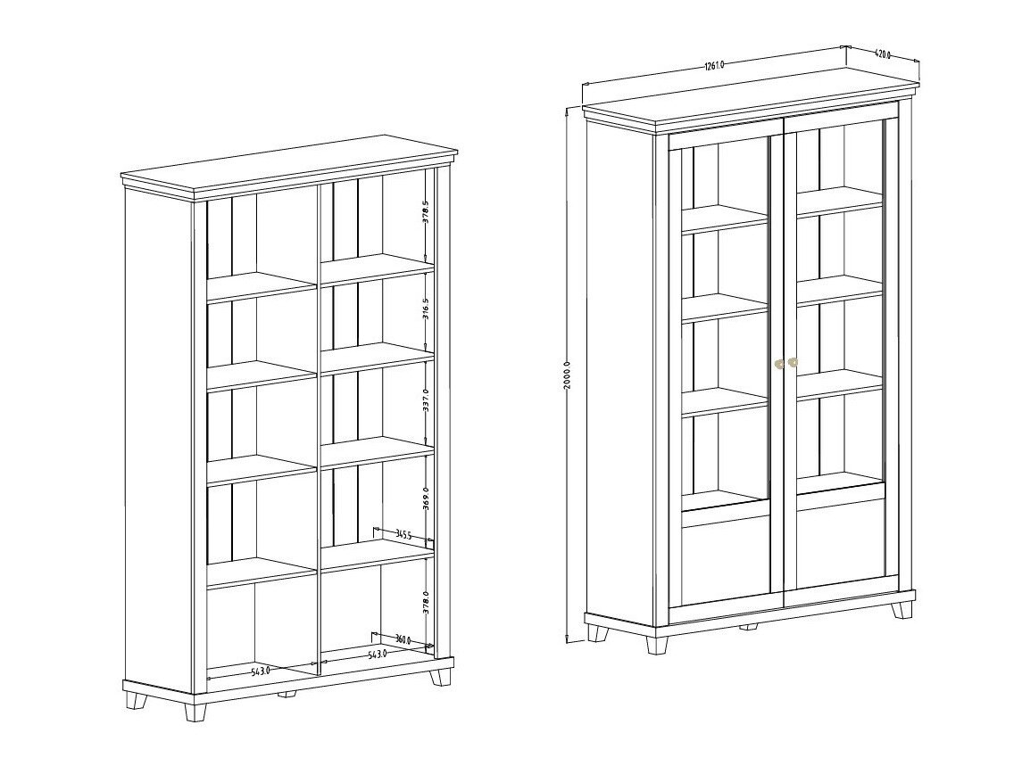 Reol Tolnue 102 (Lys beige + Egetræ)