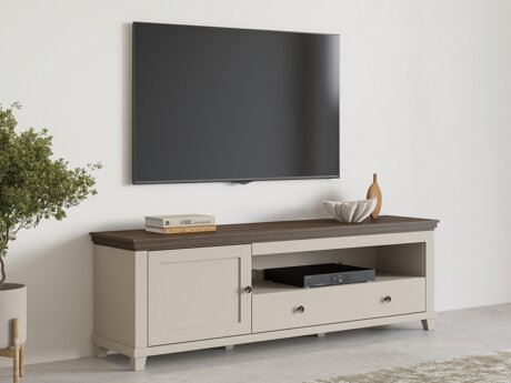 TV-bord Tolnue 104 (Lys beige + Egetræ)